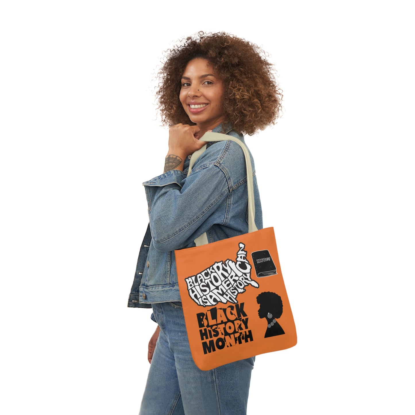 Orange Black History Canvas Tote Bag
