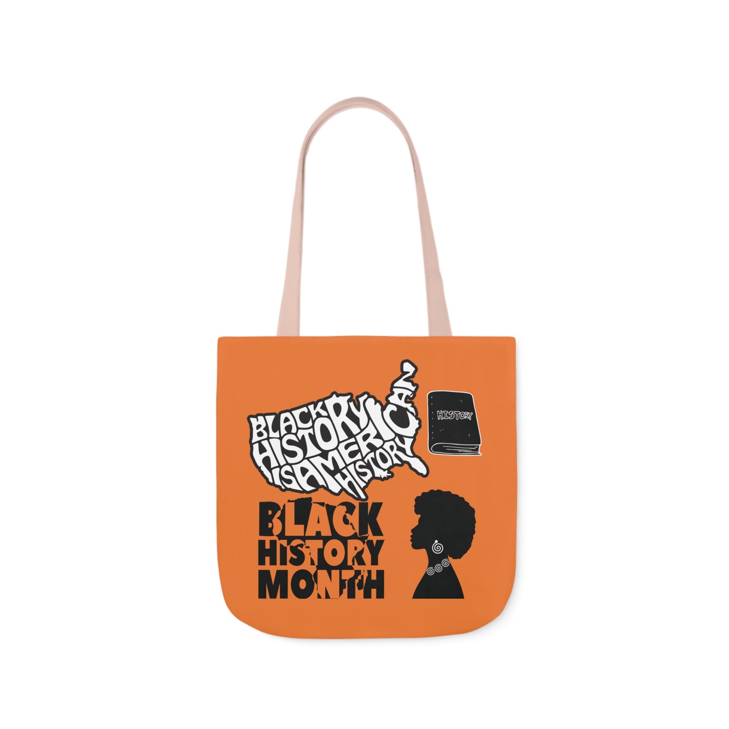 Orange Black History Canvas Tote Bag