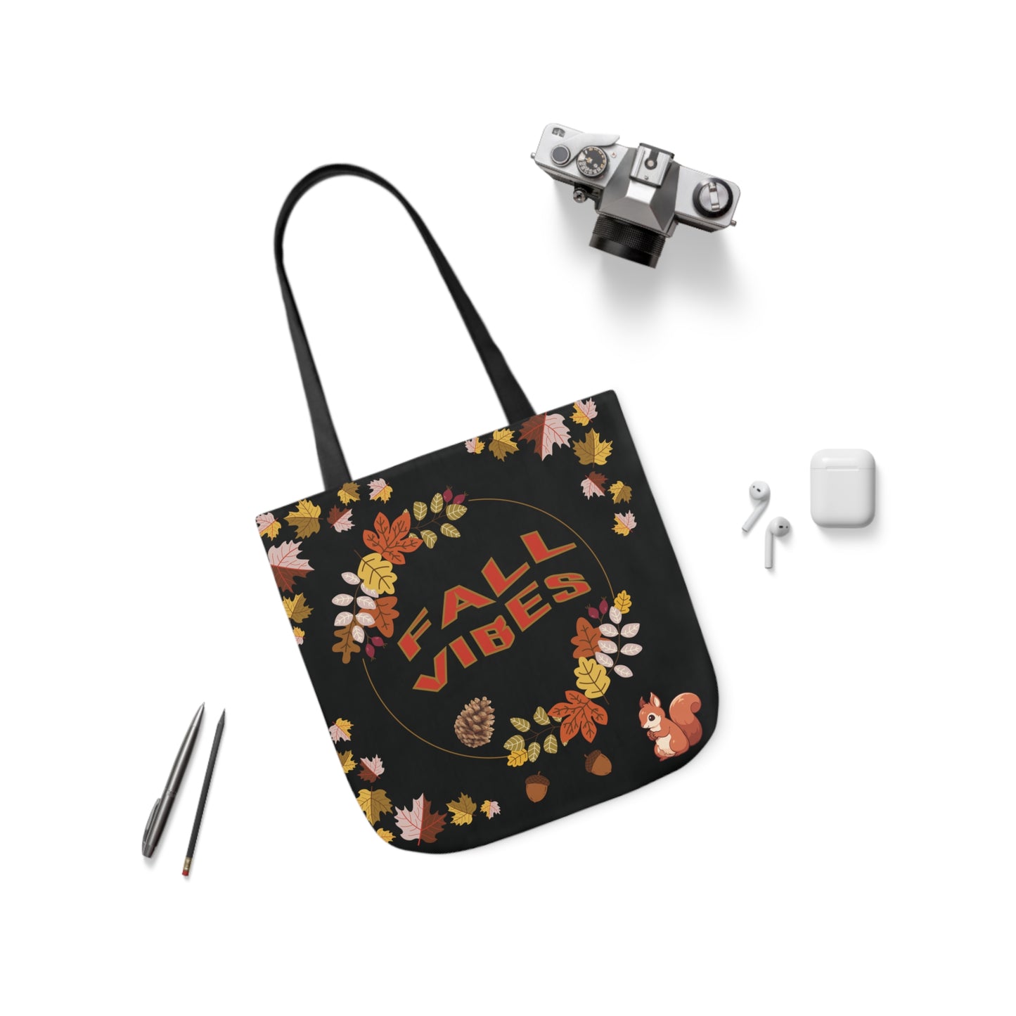 Fall Canvas Tote Bag, 5-Color Straps