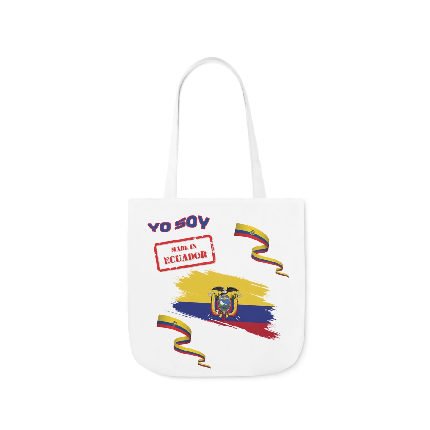 Ecuadorian Pride Canvas Tote Bag with 5-Color Straps – Te Amo & Yo Soy Designs