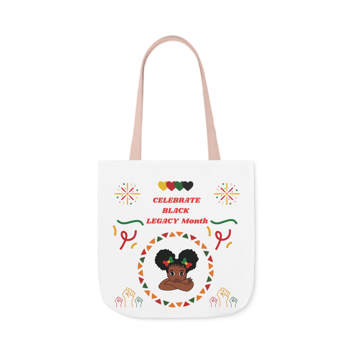 White Graphic Canvas Tote Bag