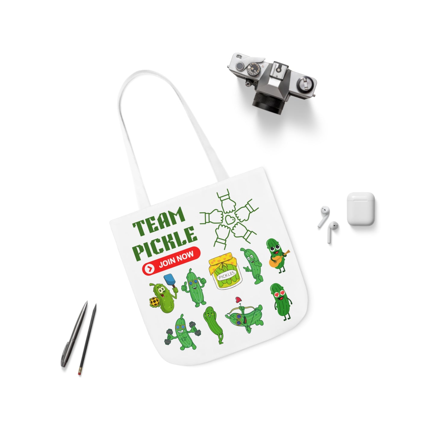 Turtle Canvas Tote Bag, 5-Color Straps
