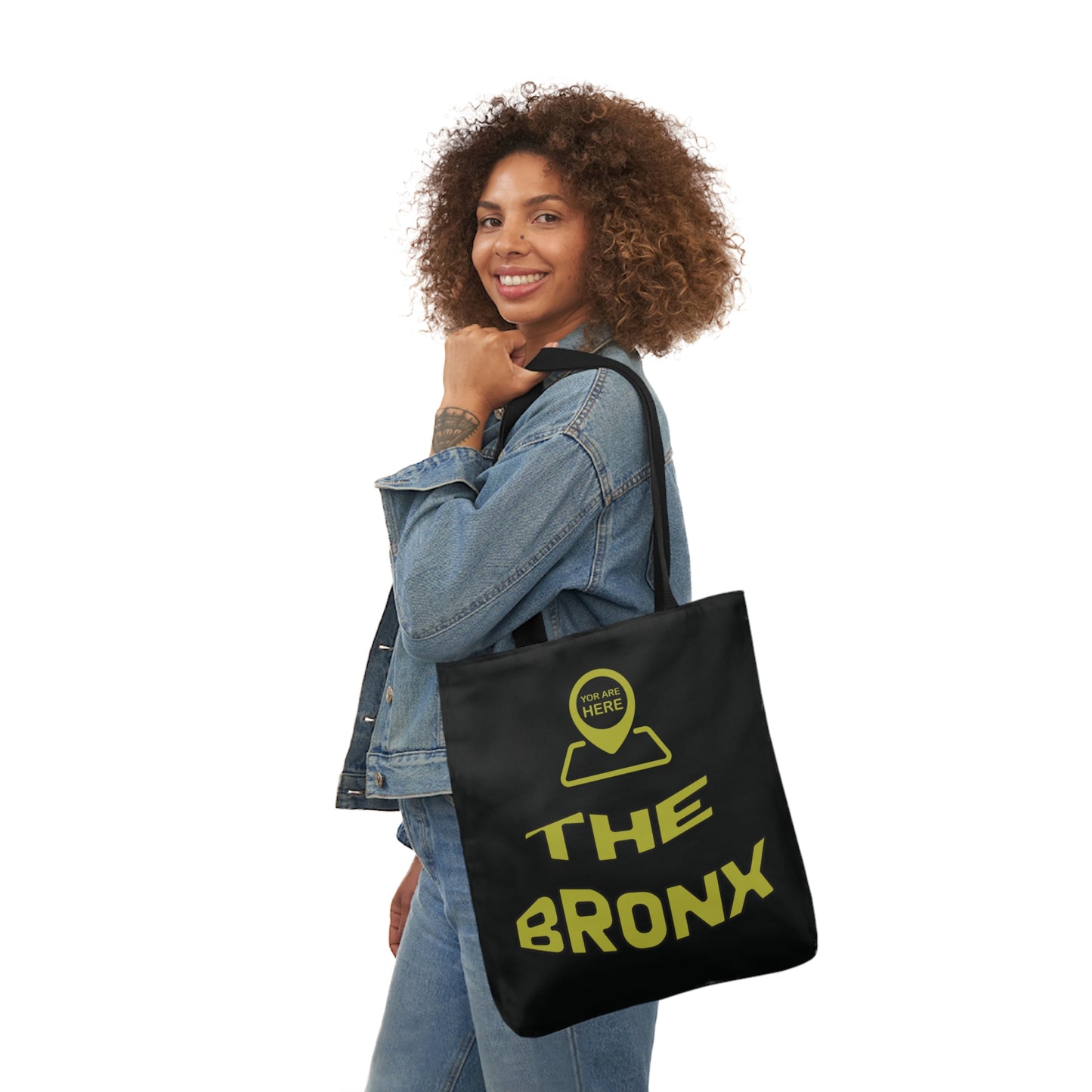 Canvas Tote Bag - Black Personalized City with Map Design