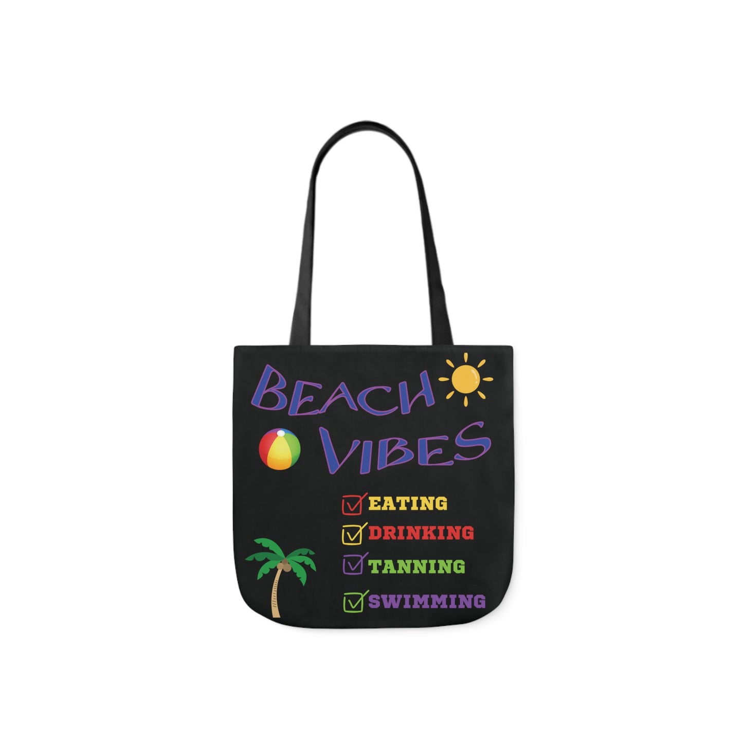 Vacation Canvas Tote Bag, 5-Color Straps
