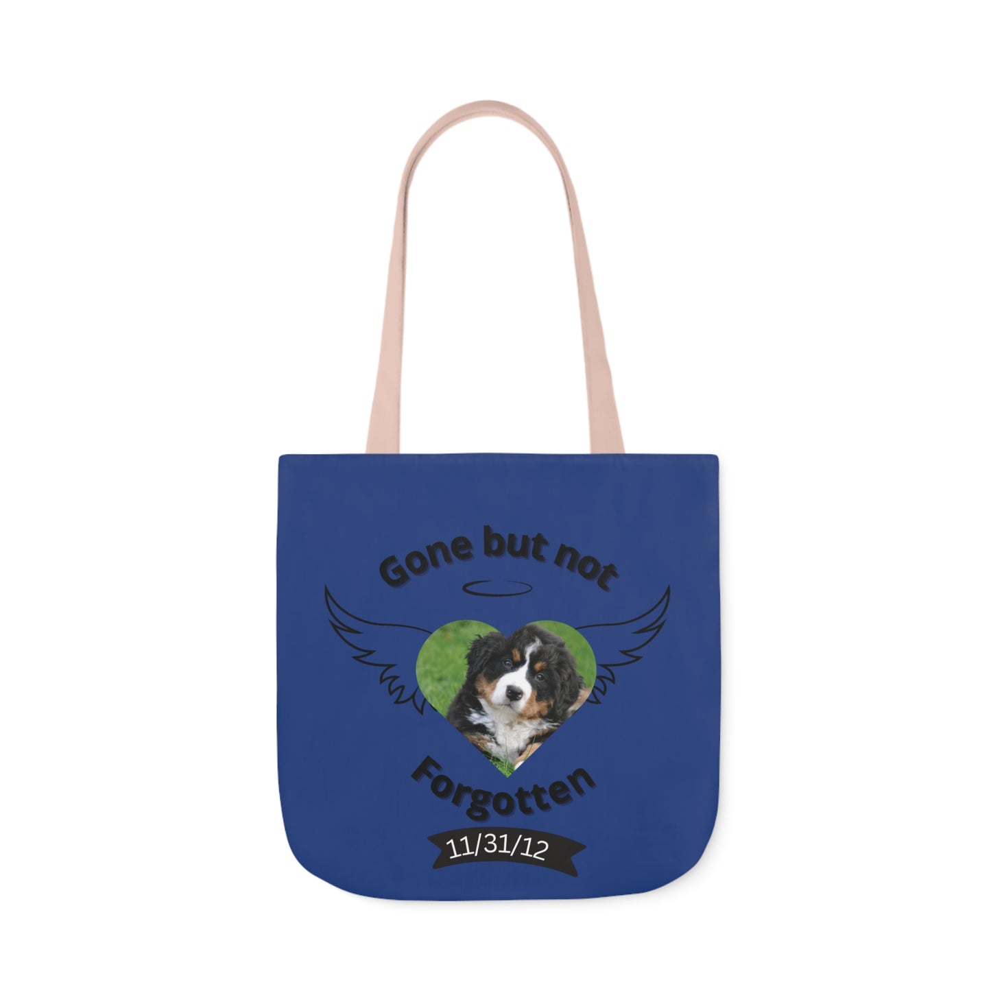 Blue Personalized Dog Memorial Tote Bag