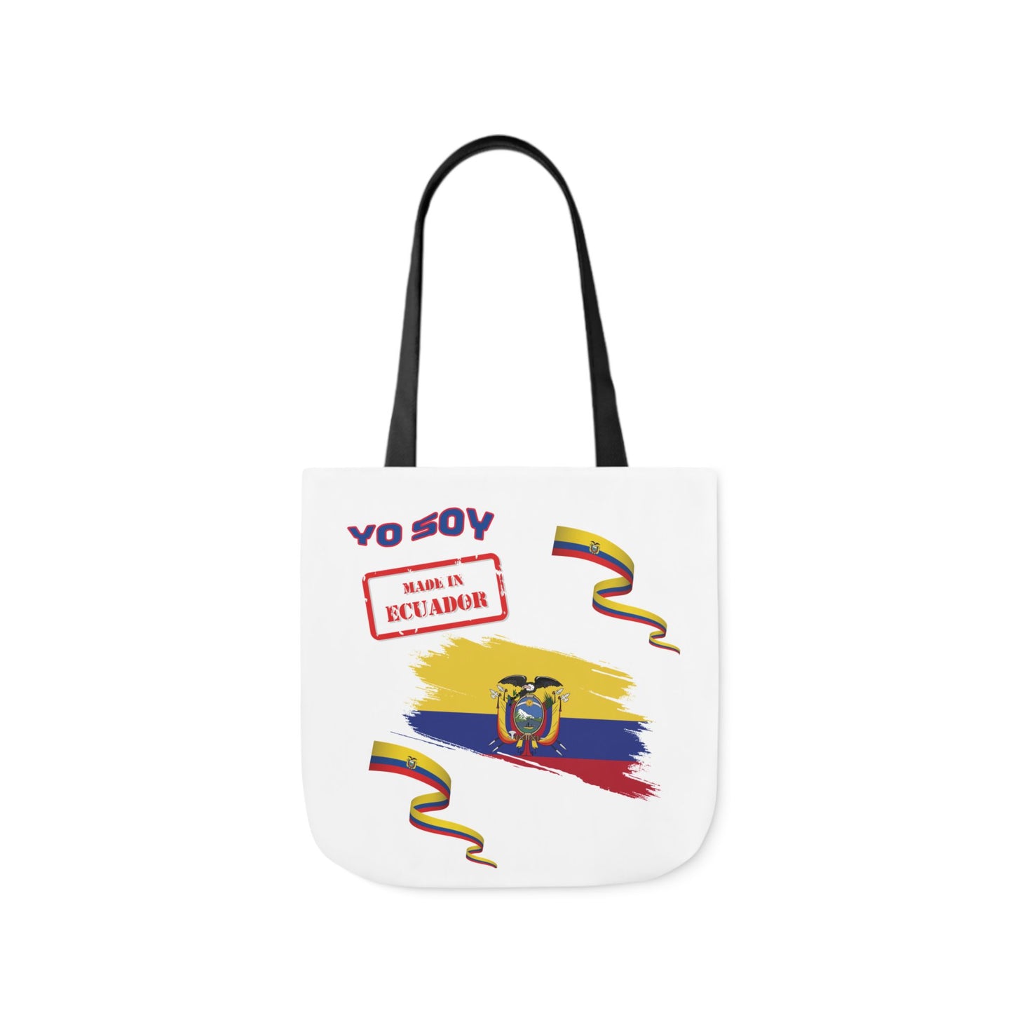 Ecuadorian Pride Canvas Tote Bag with 5-Color Straps – Te Amo & Yo Soy Designs