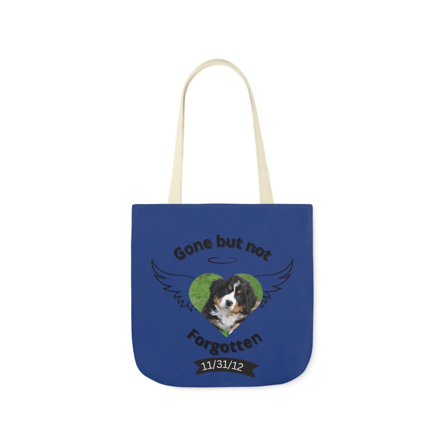Blue Personalized Dog Memorial Tote Bag