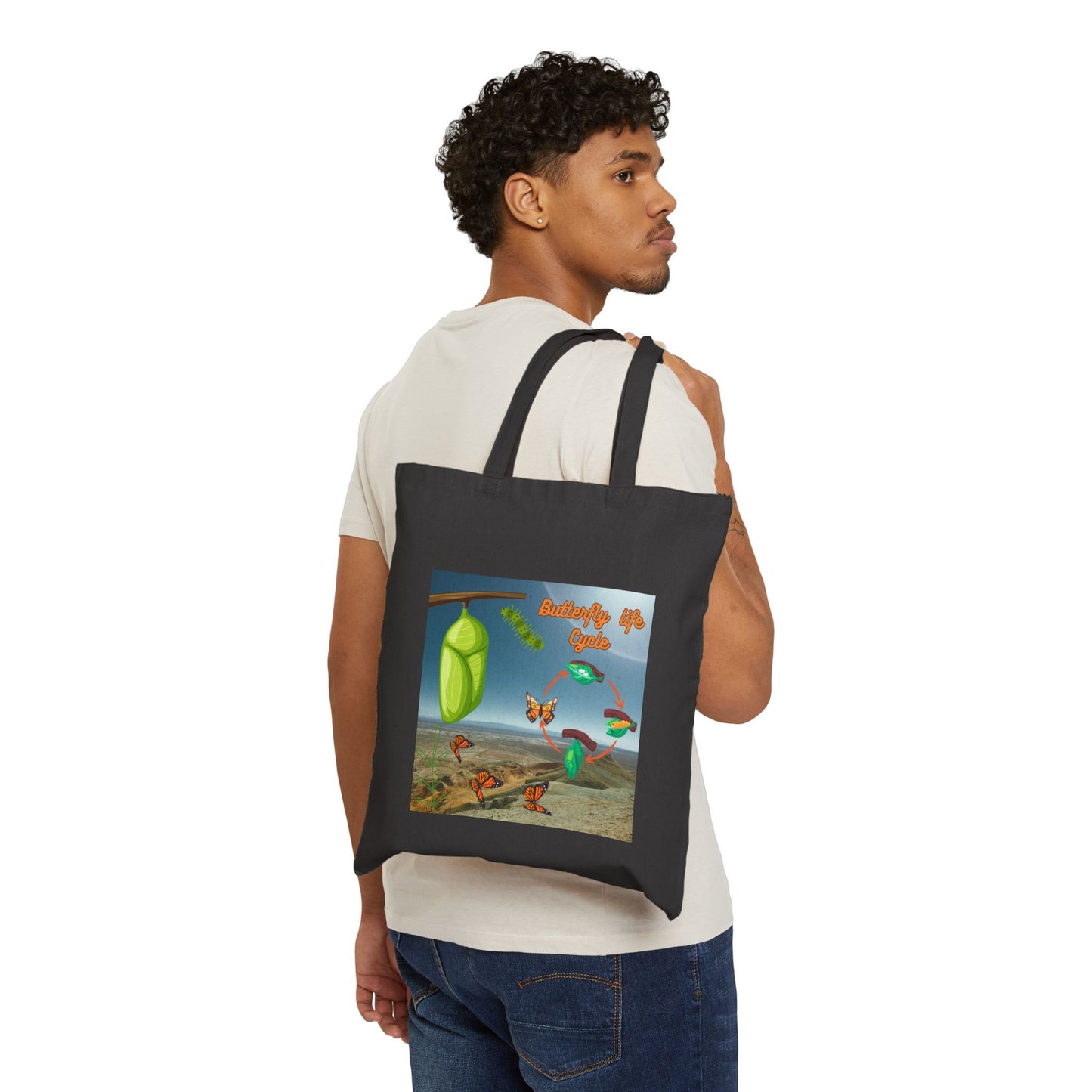 Caterpillar Cotton Canvas Tote Bag
