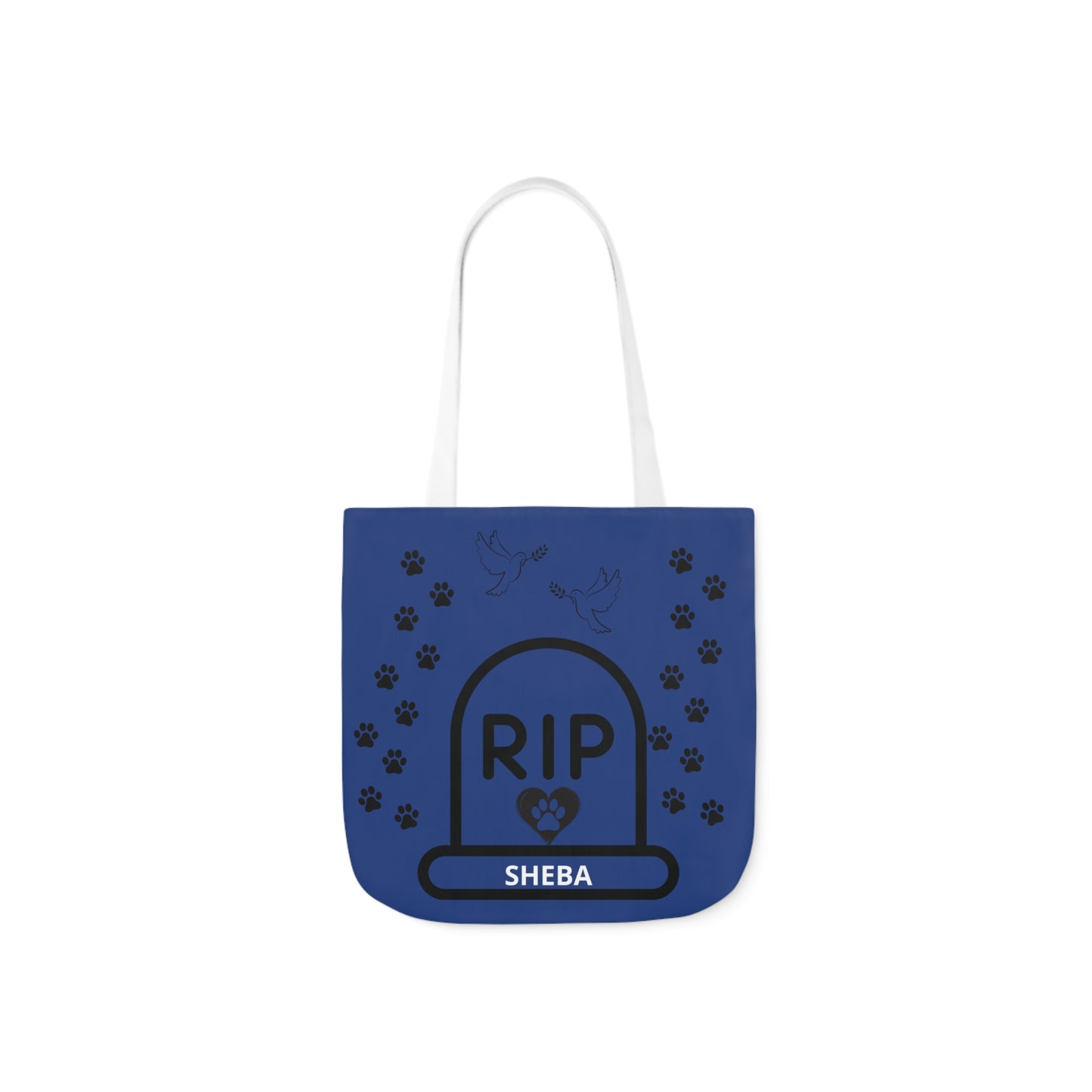 Blue Personalized Dog Memorial Tote Bag