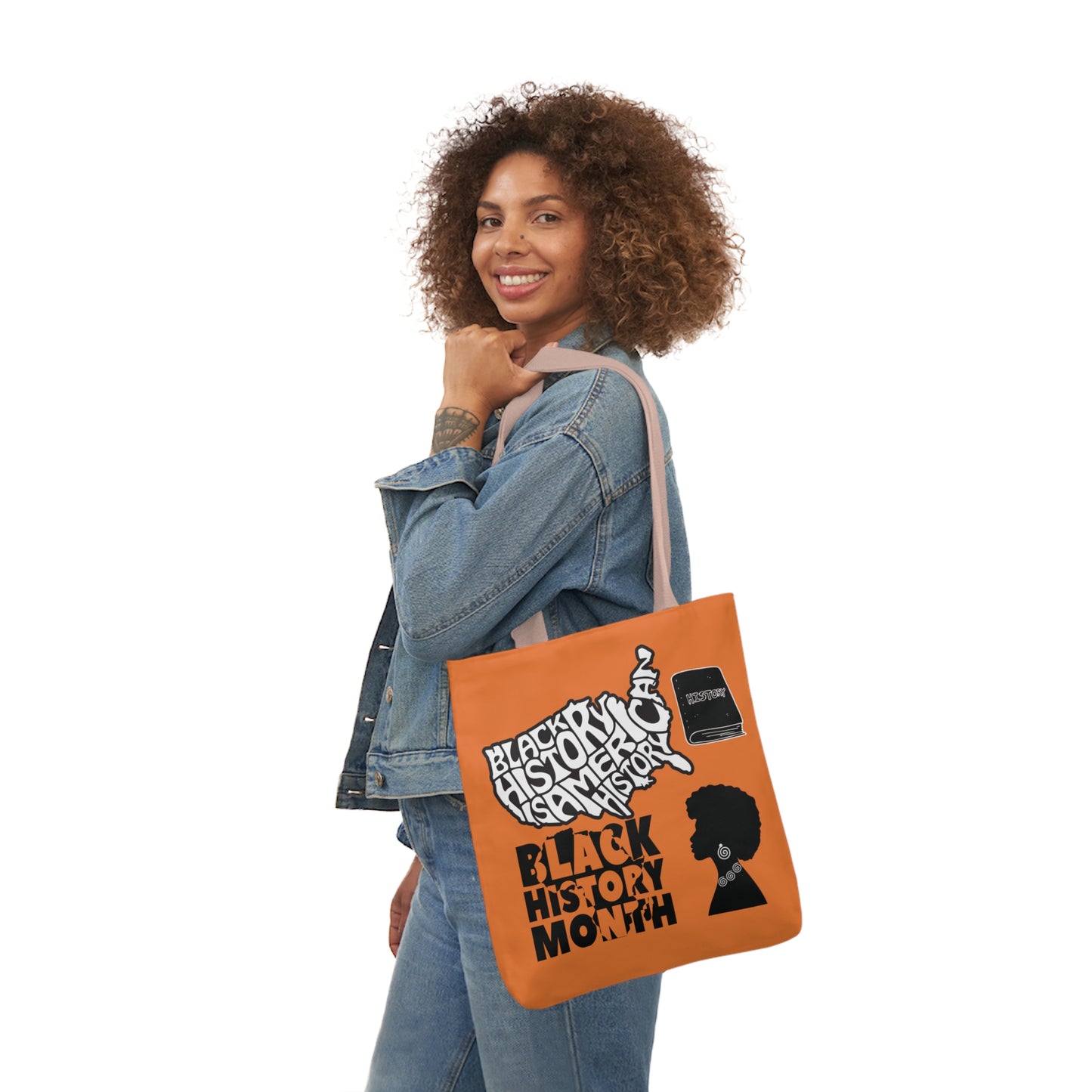 Orange Black History Canvas Tote Bag