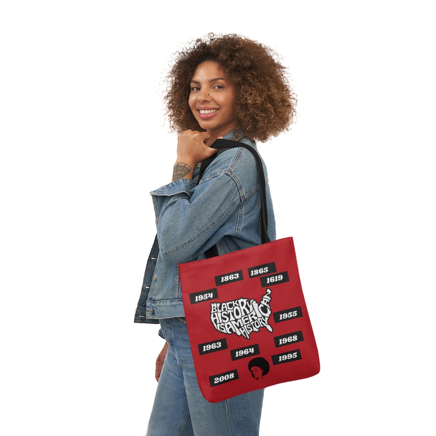 Red Black History Canvas Tote Bag
