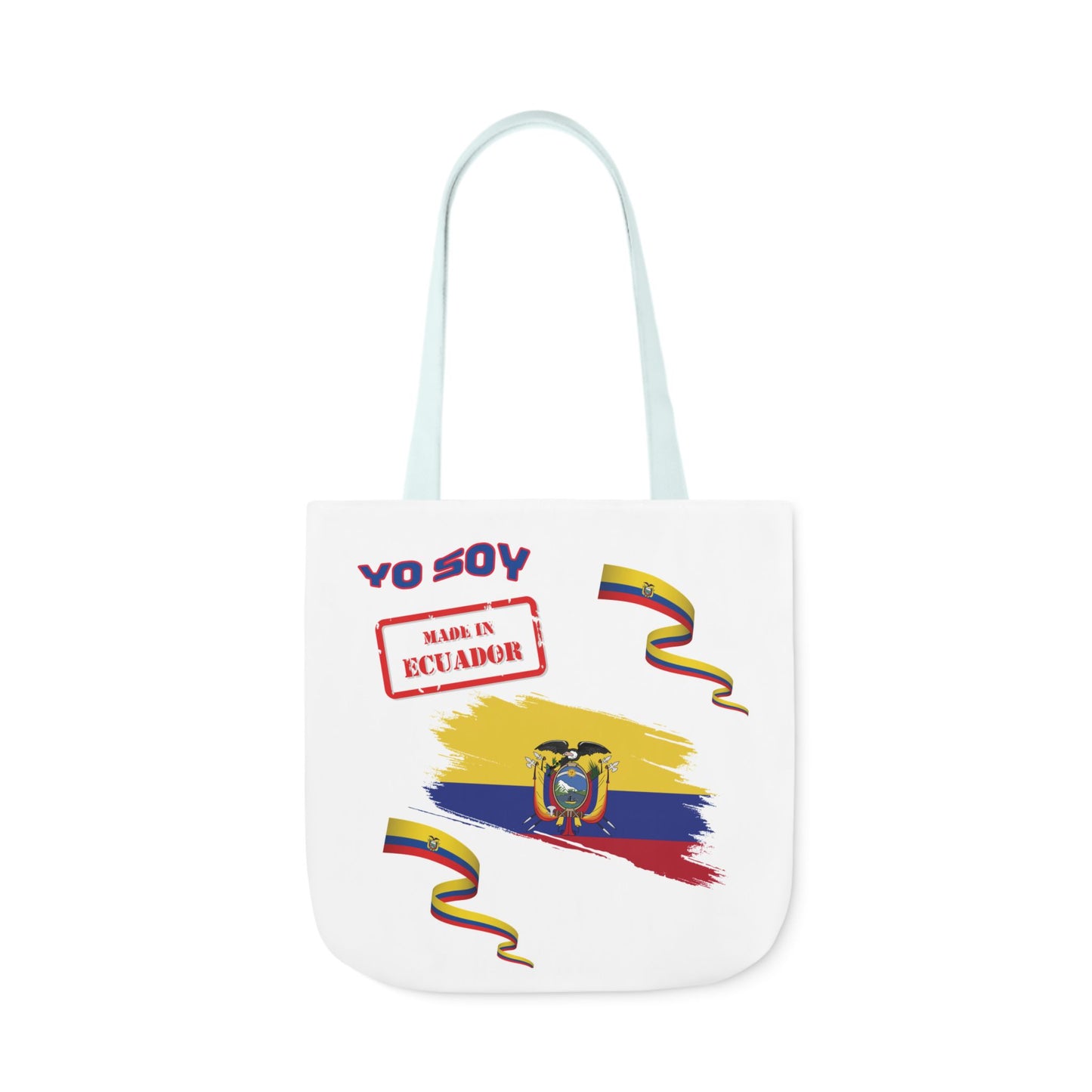 Ecuadorian Pride Canvas Tote Bag with 5-Color Straps – Te Amo & Yo Soy Designs
