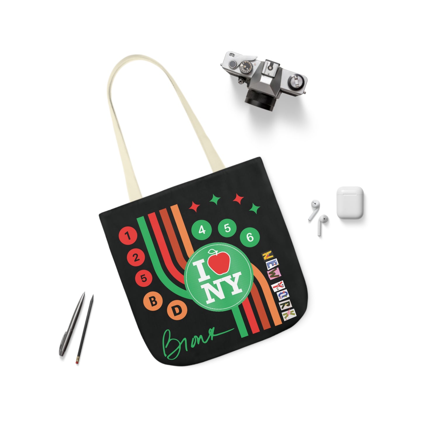 Canvas Tote Bag, 5-Color Straps