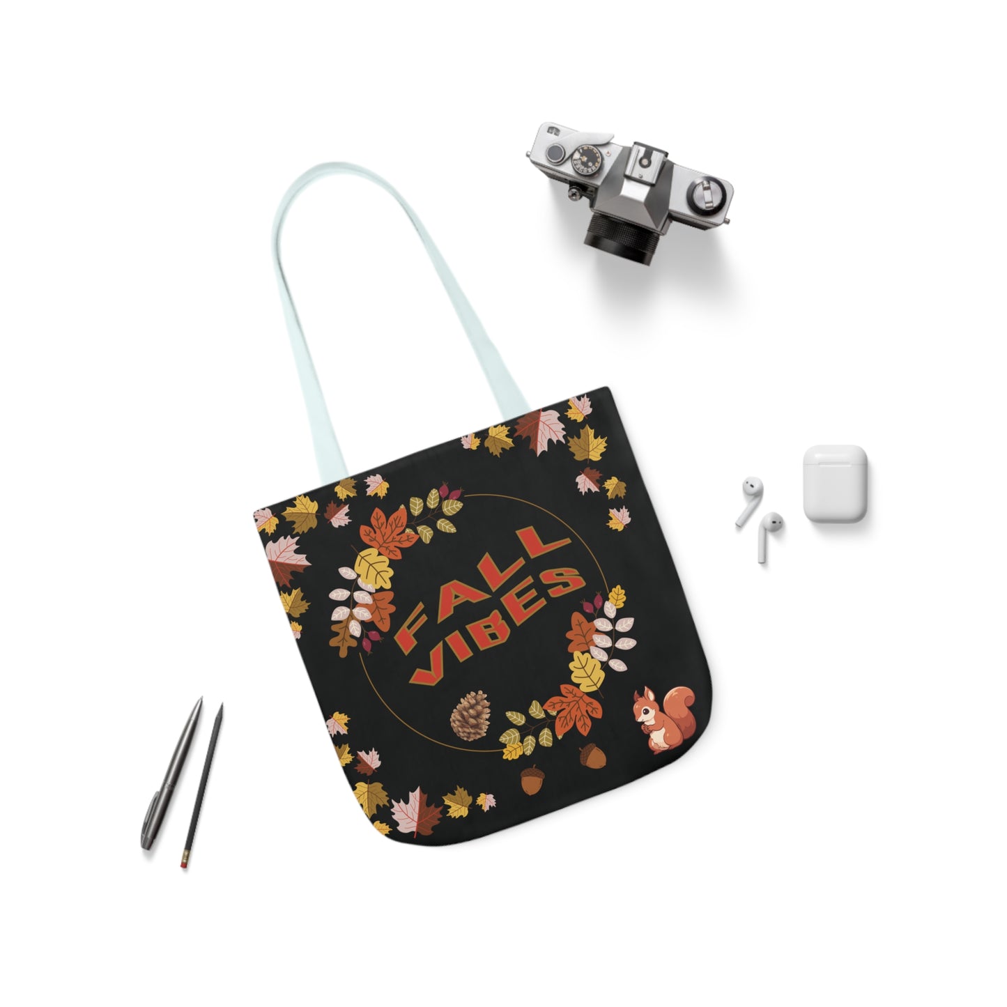 Fall Canvas Tote Bag, 5-Color Straps