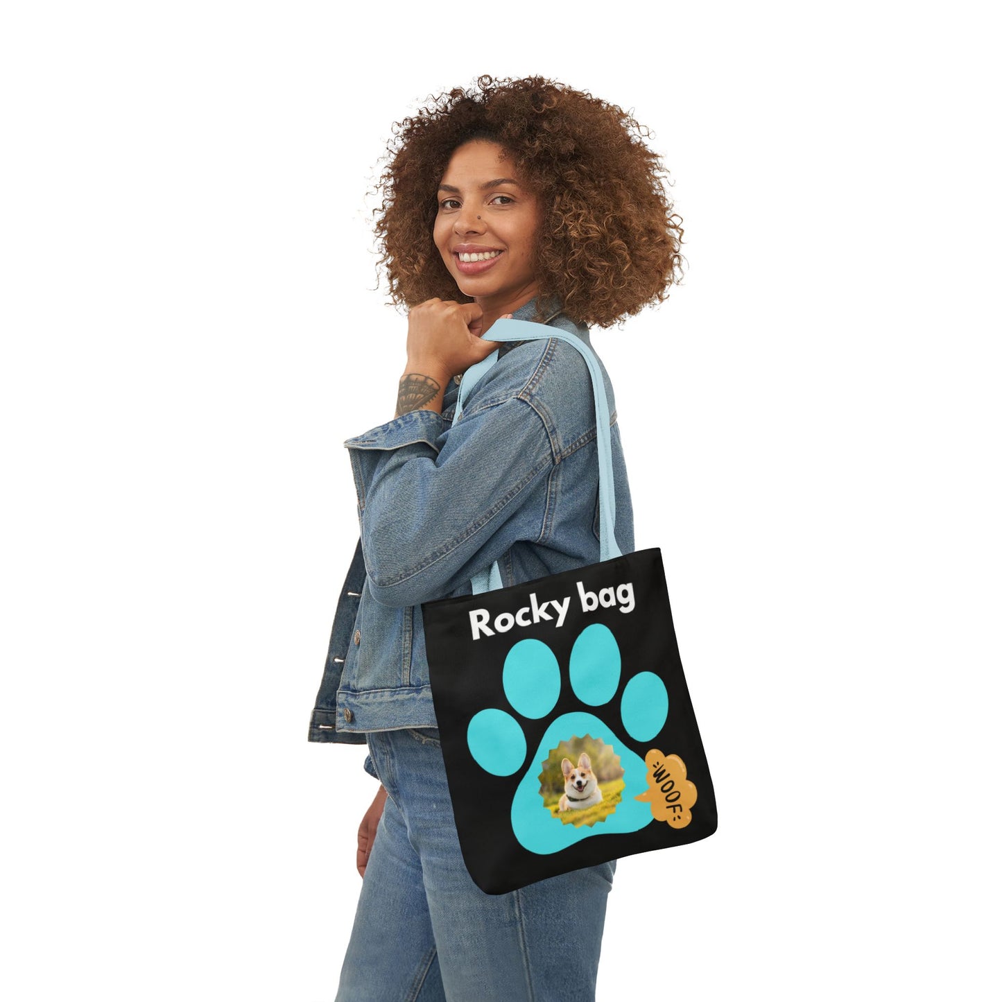 Black Personalized Dog lovers Tote Bag