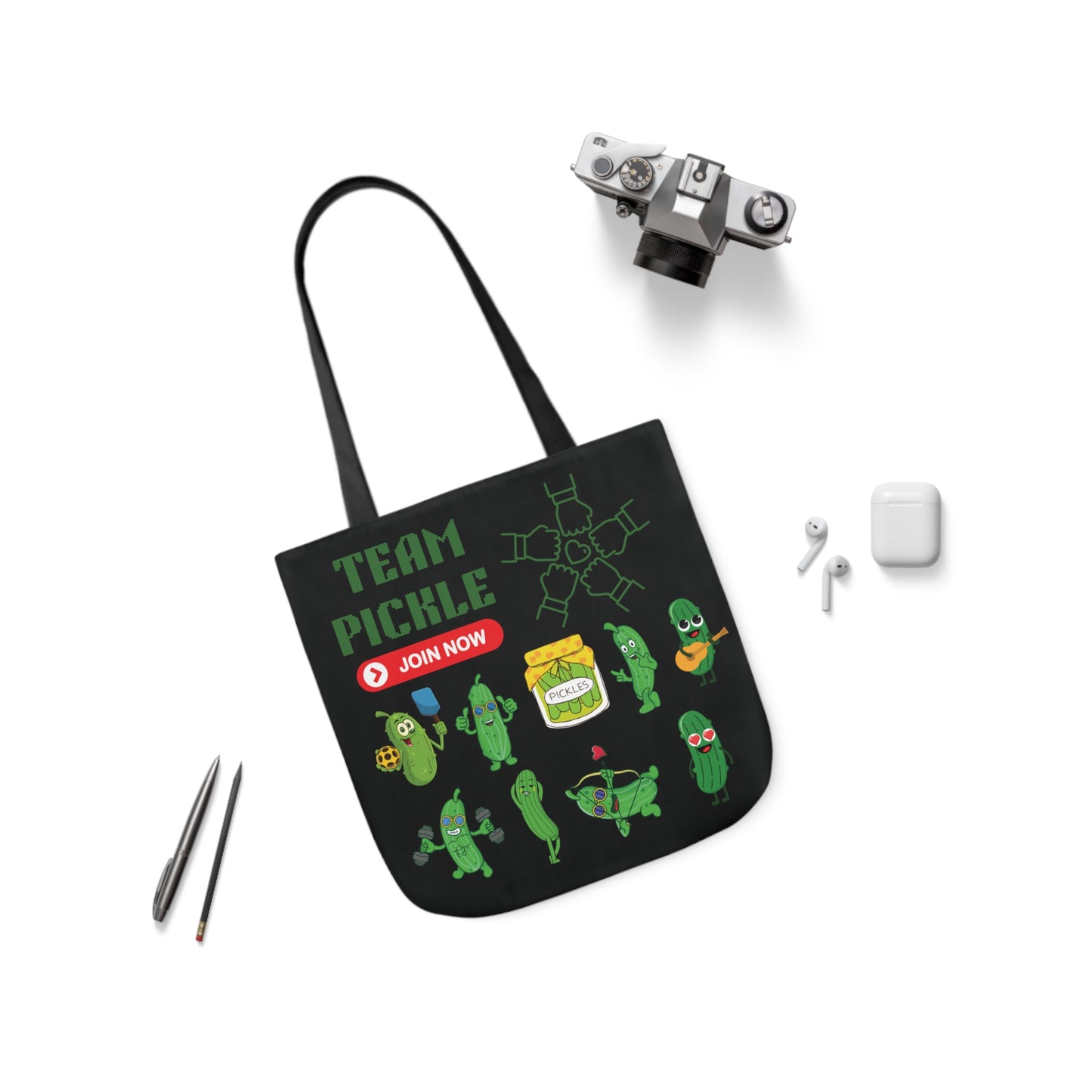 Turtle Canvas Tote Bag, 5-Color Straps