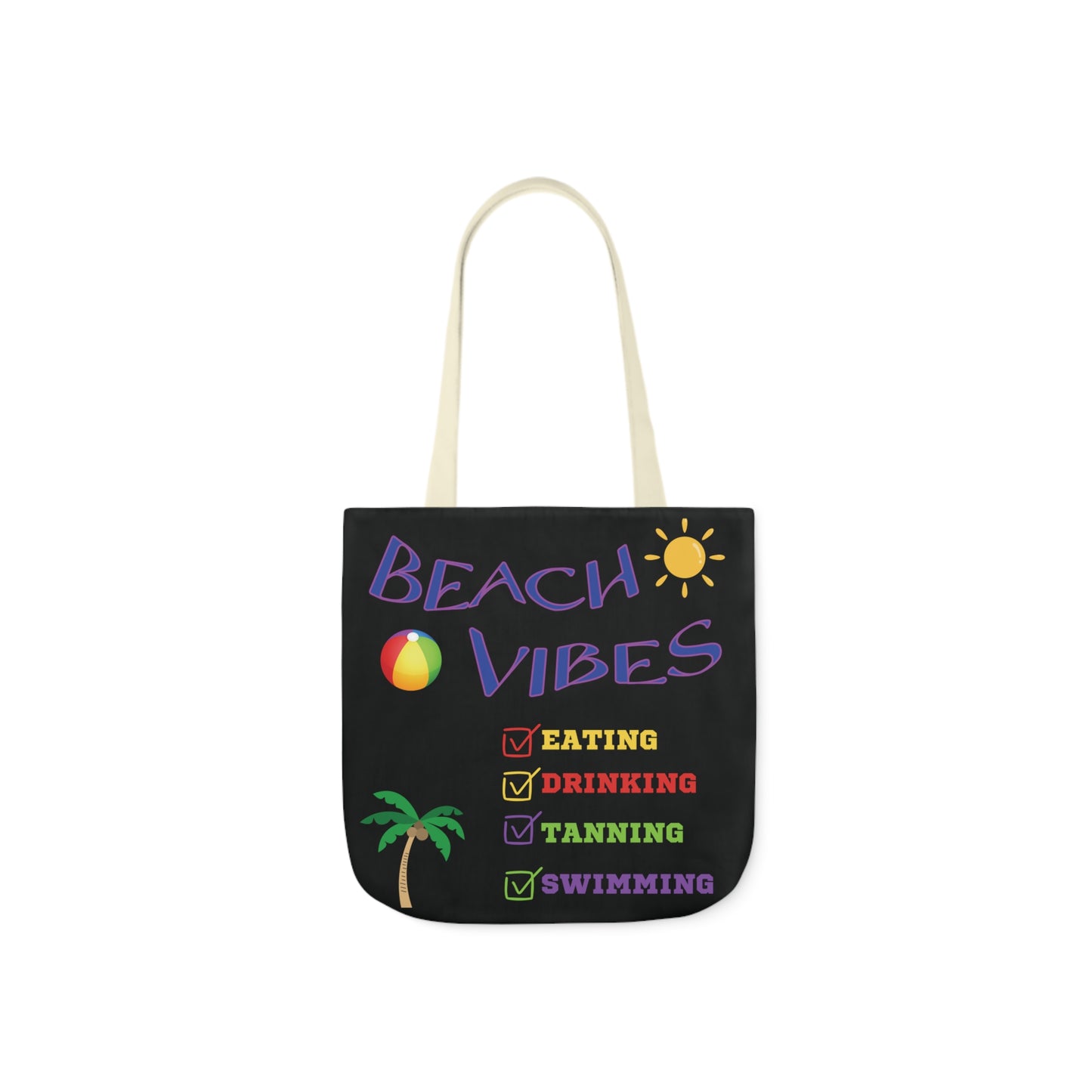 Vacation Canvas Tote Bag, 5-Color Straps