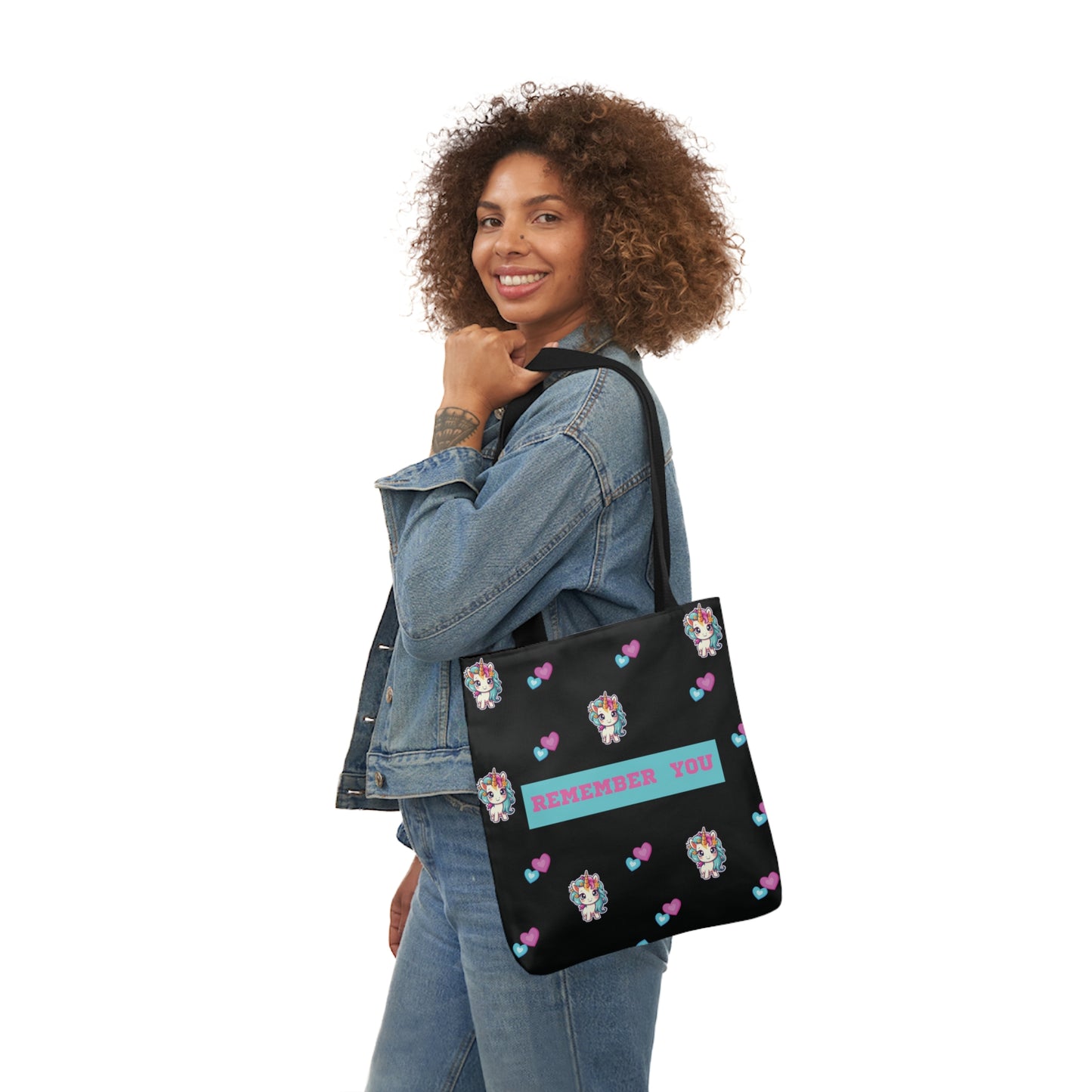 Unicorn Canvas Tote Bag, 5-Color Straps