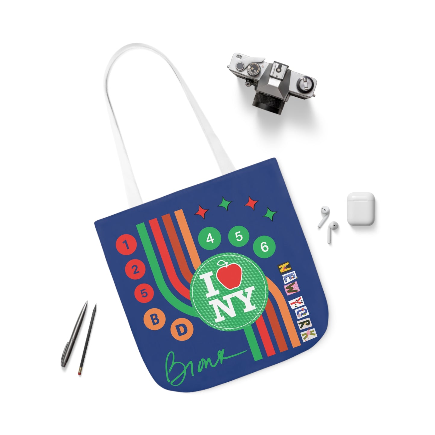 Canvas Tote Bag - New York Blue City Design