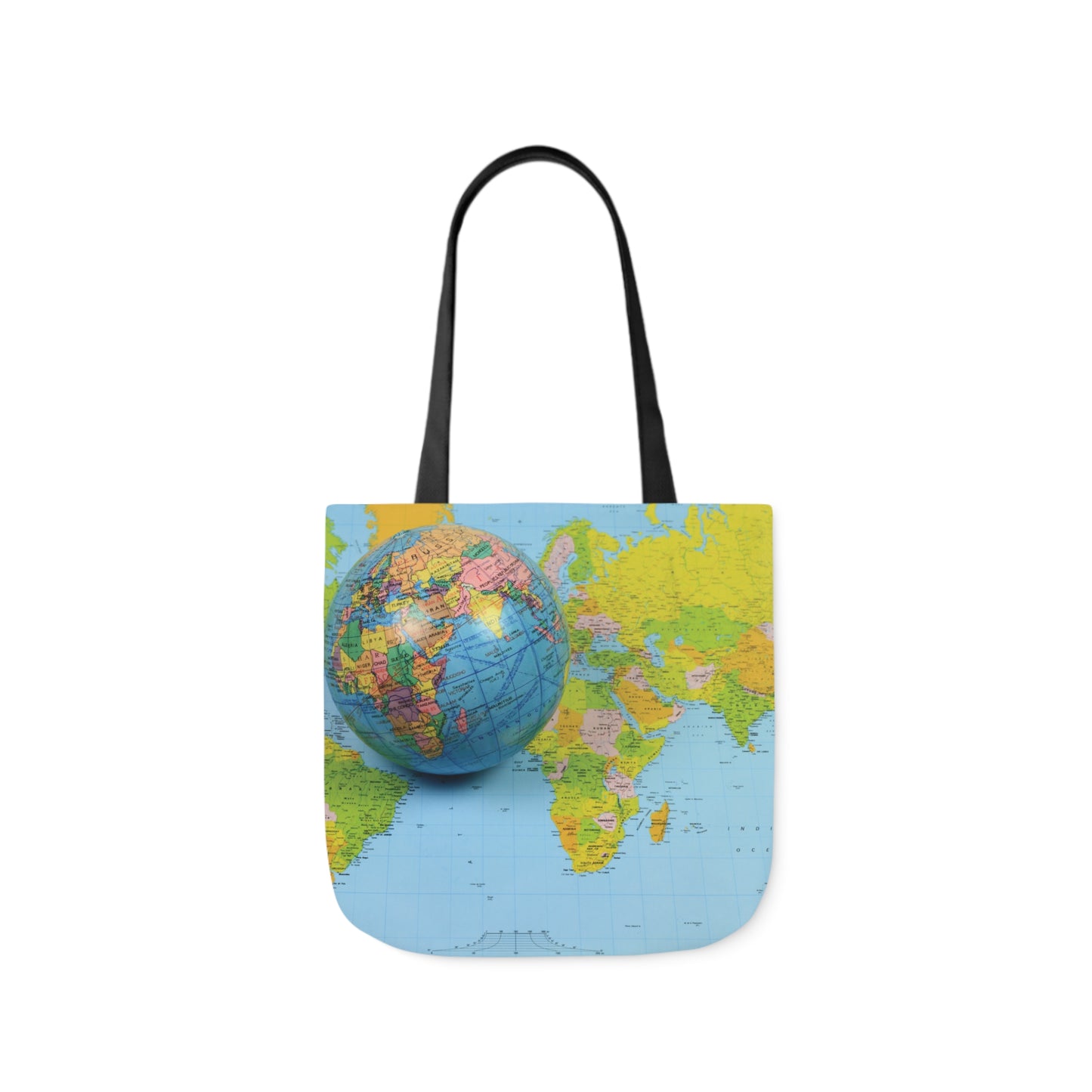 Canvas Tote Bag - Black Personalized City with Map Design