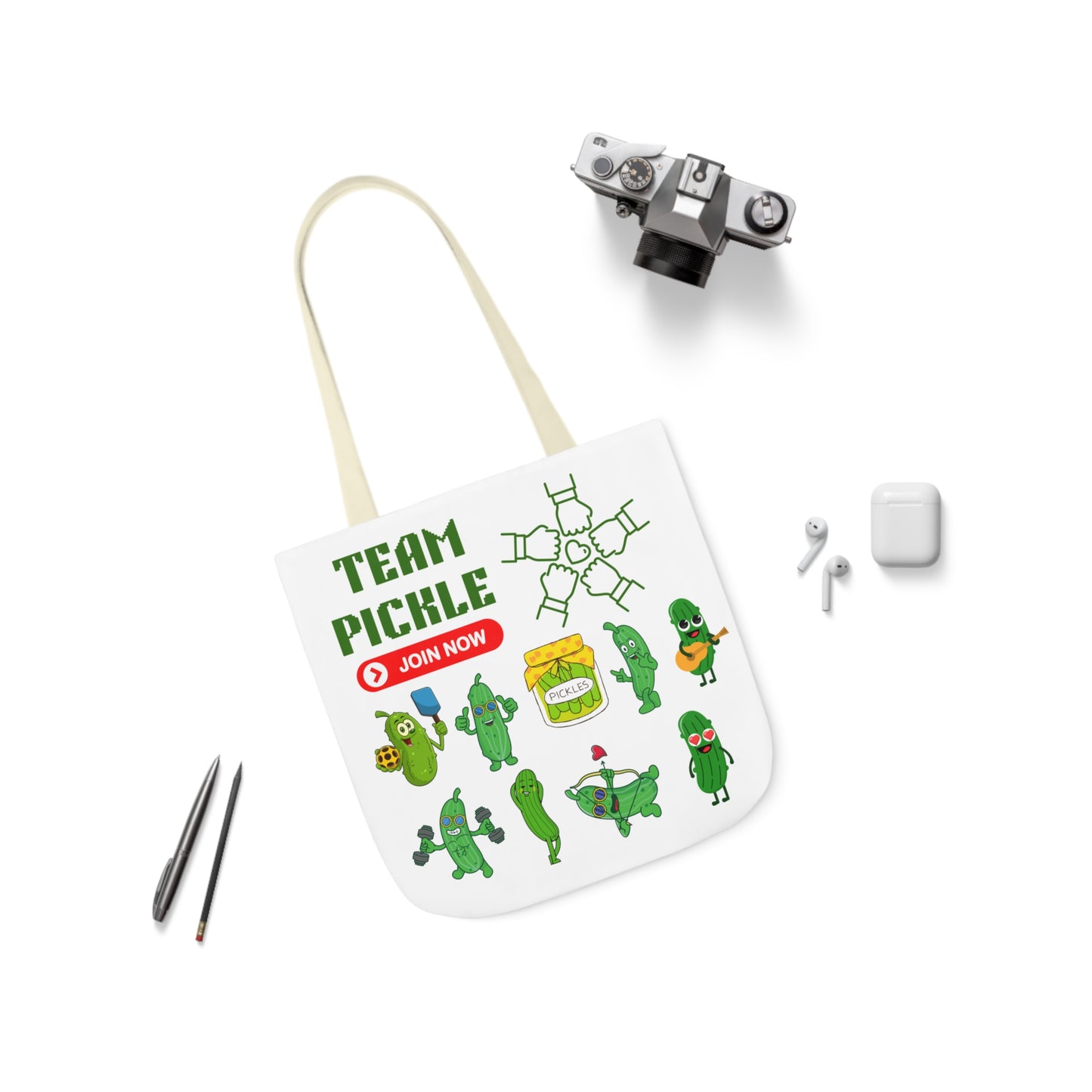 Turtle Canvas Tote Bag, 5-Color Straps