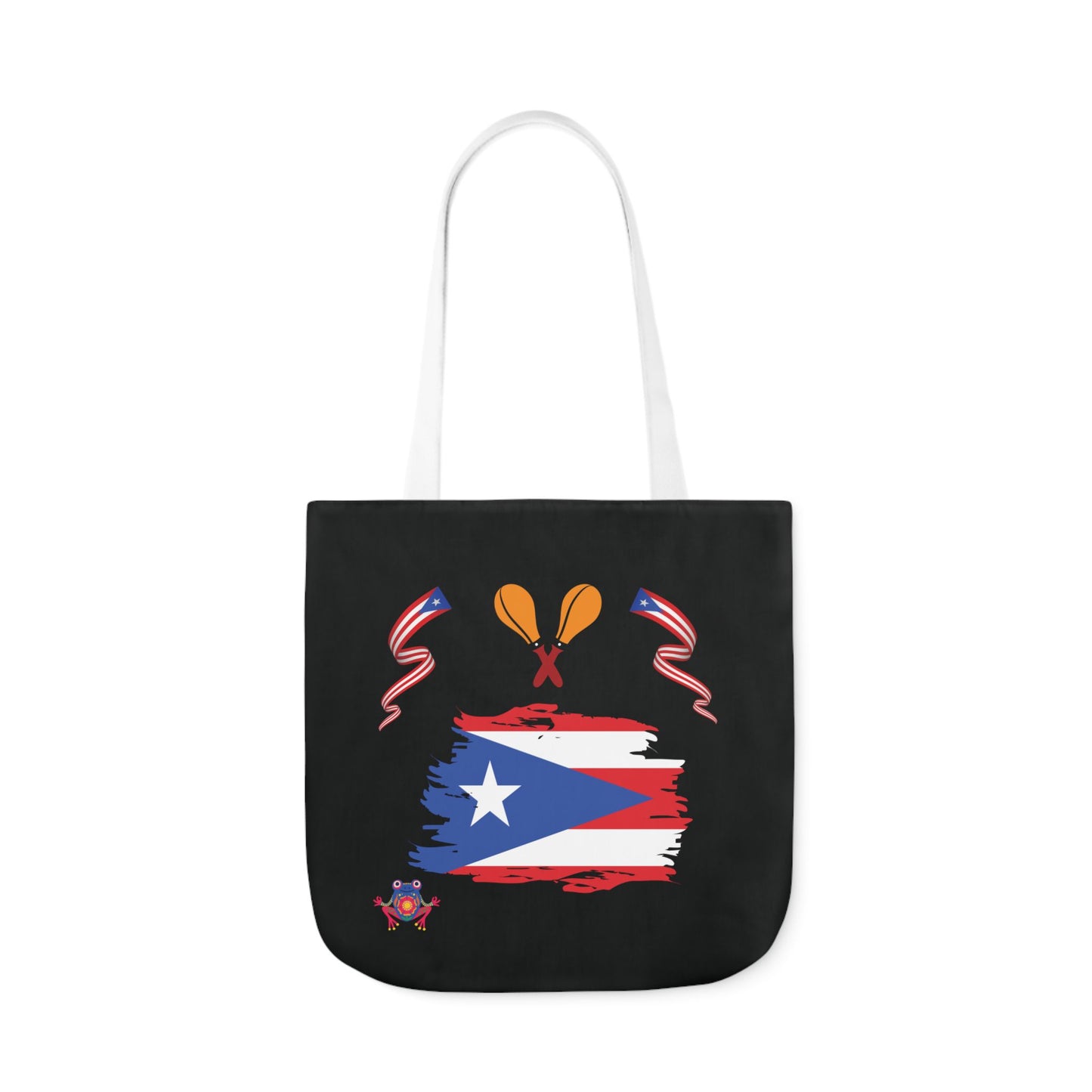 Personalized Puerto Rico Black Canvas Tote Bag