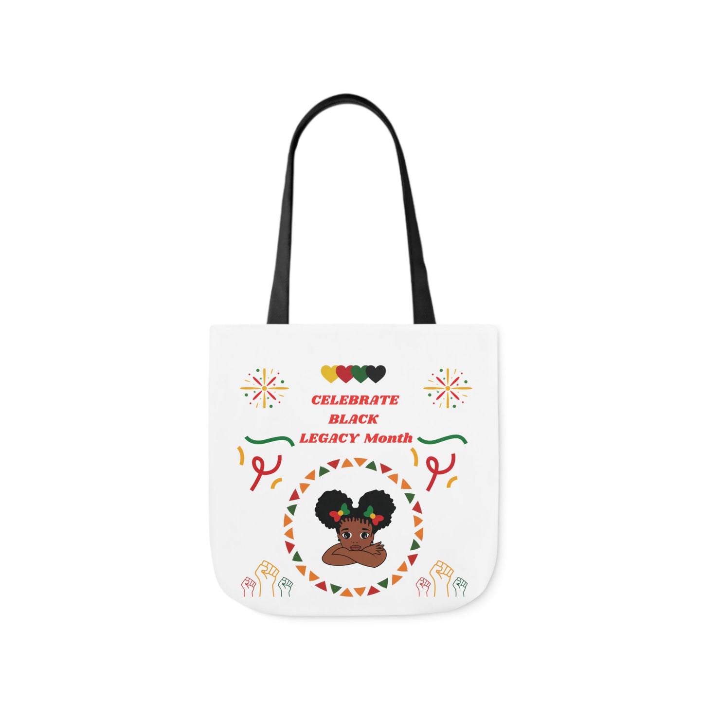 White Graphic Canvas Tote Bag