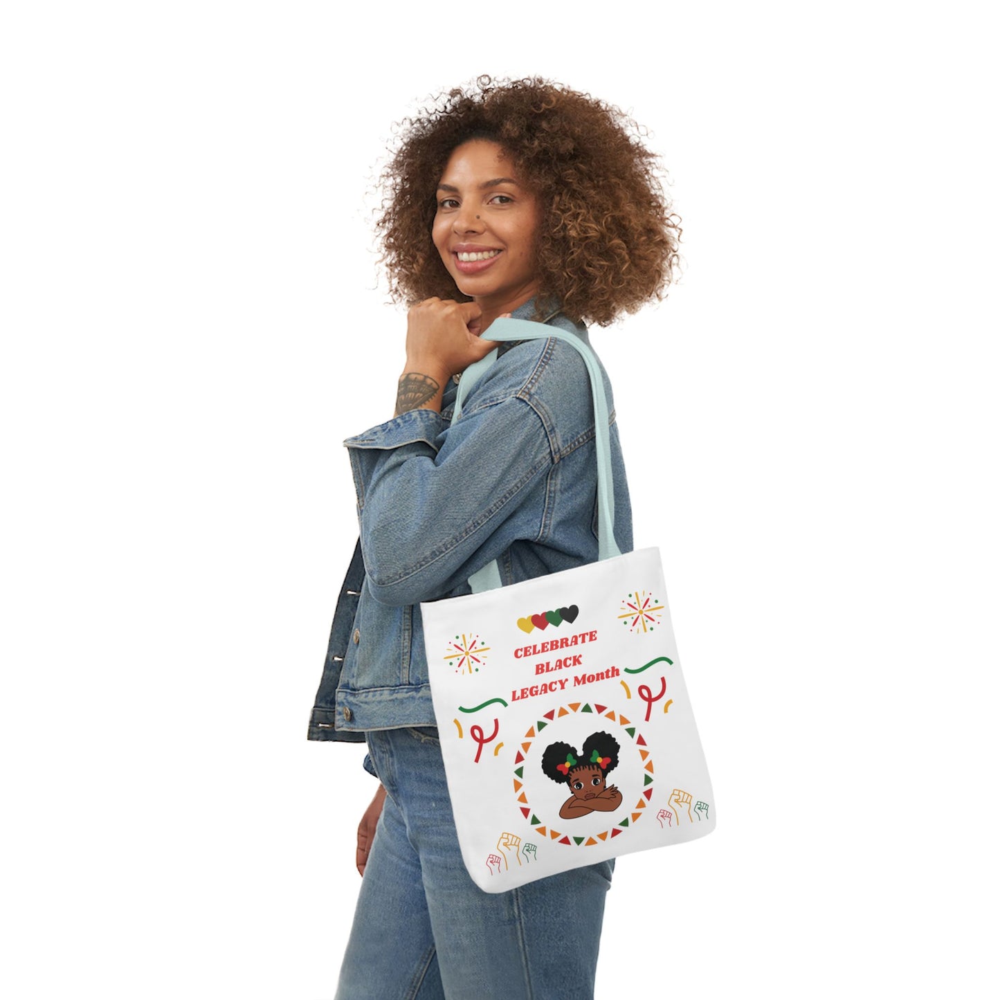 White Graphic Canvas Tote Bag