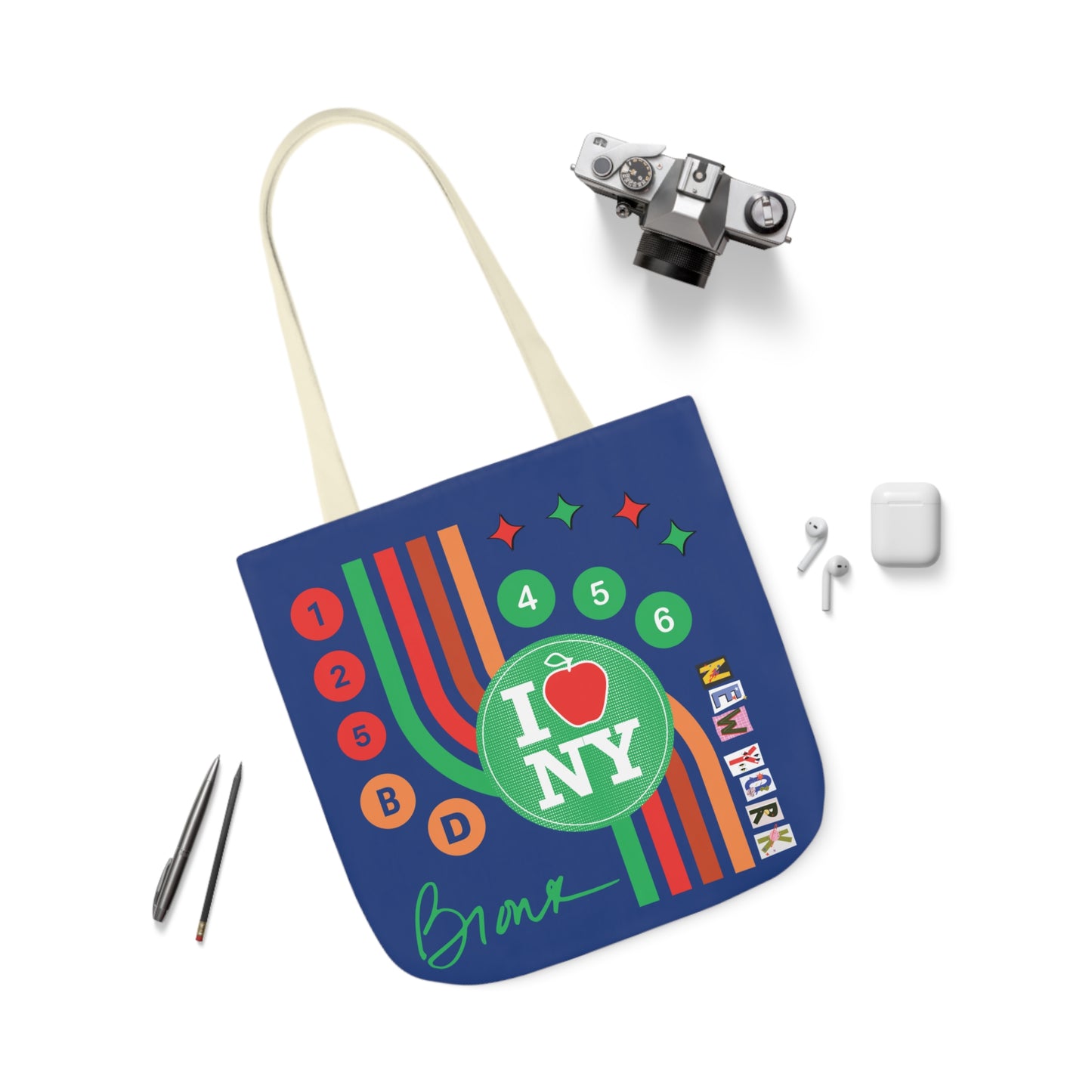 Canvas Tote Bag - New York Blue City Design