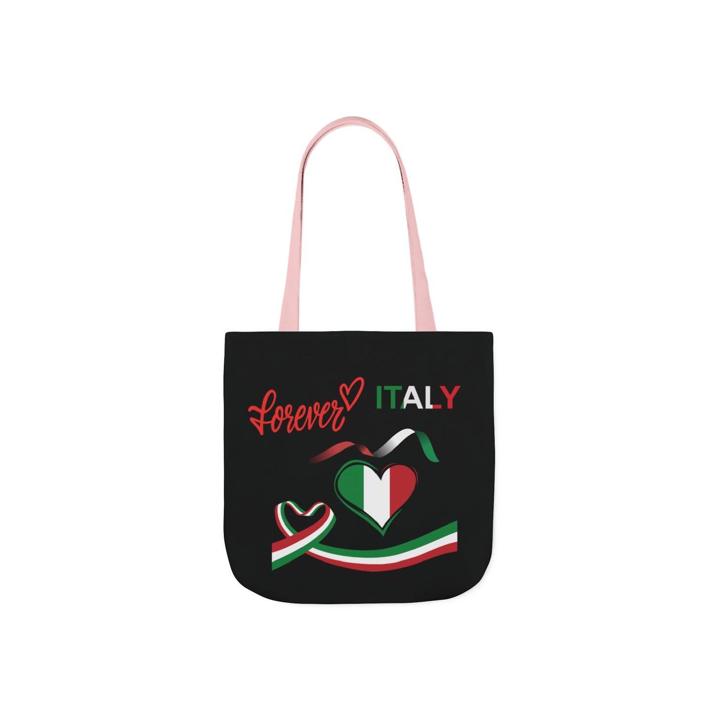 Black Canvas Tote Bag - Italy Theme