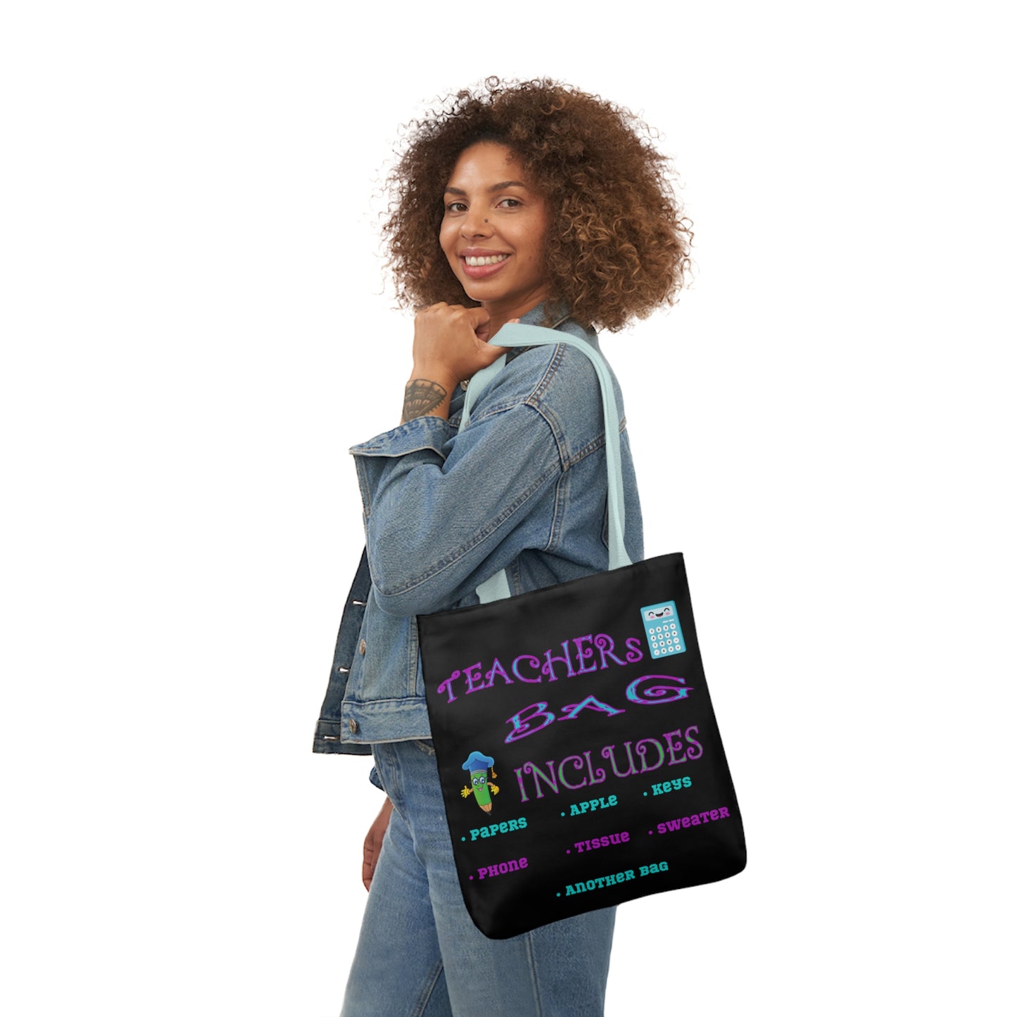 Teachers Canvas Tote Bag, 5-Color Straps