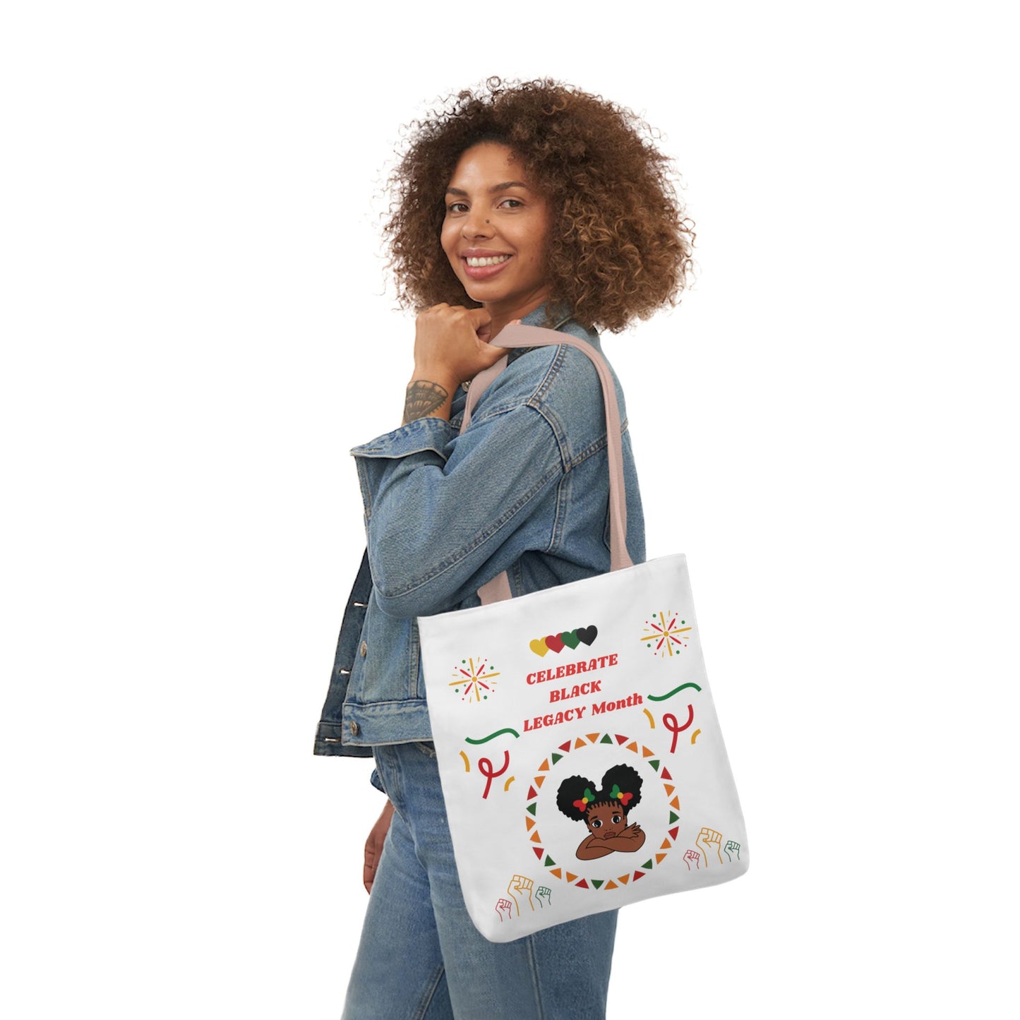 White Graphic Canvas Tote Bag