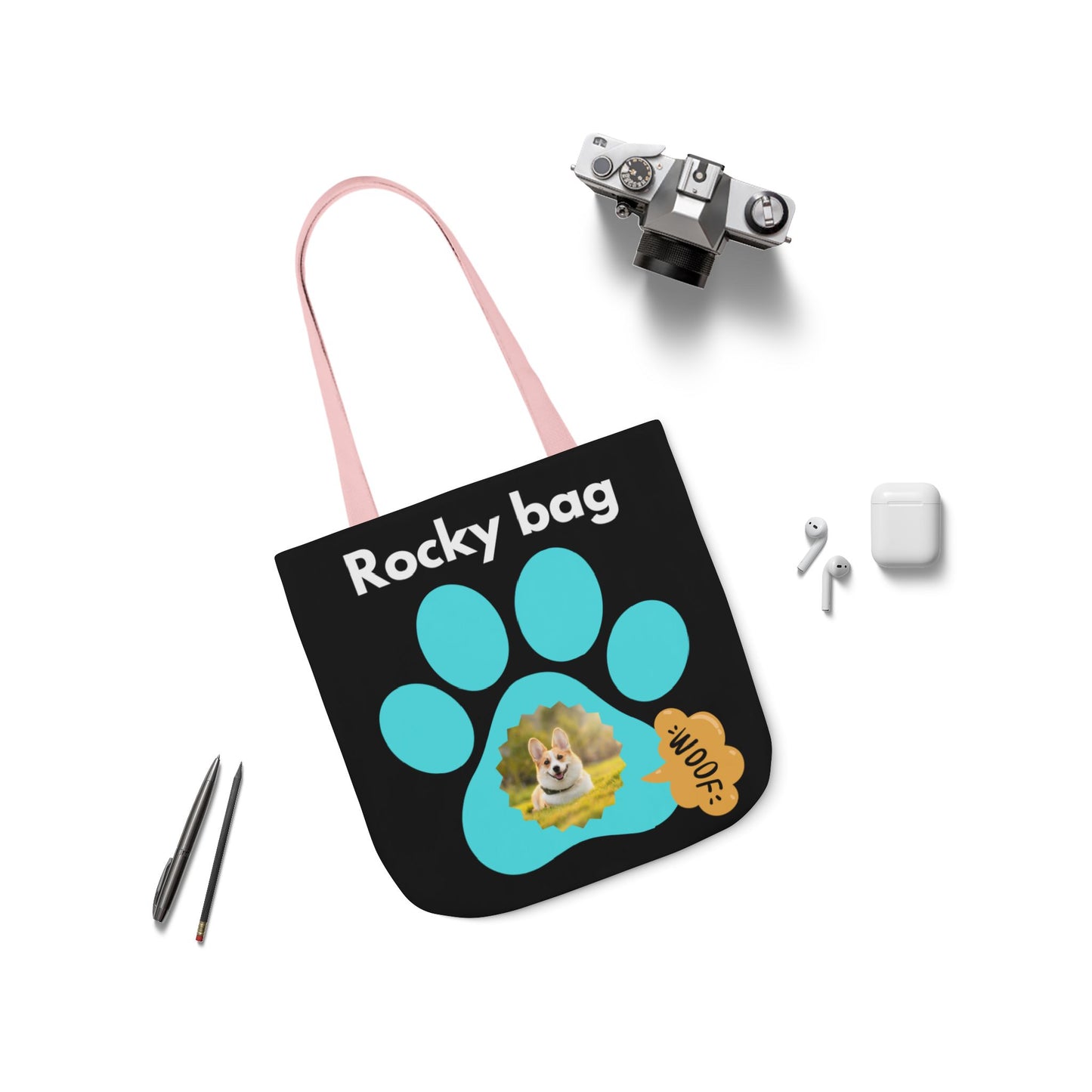 Black Personalized Dog lovers Tote Bag