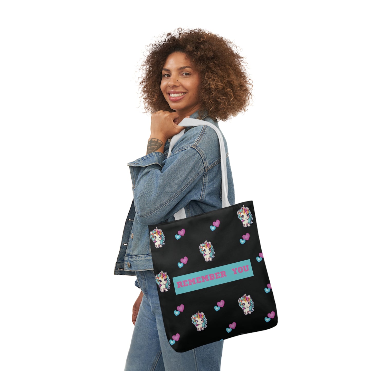 Unicorn Canvas Tote Bag, 5-Color Straps