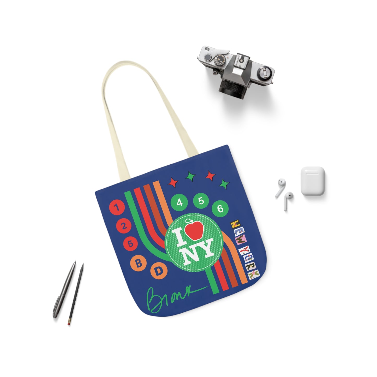 Canvas Tote Bag - New York Blue City Design
