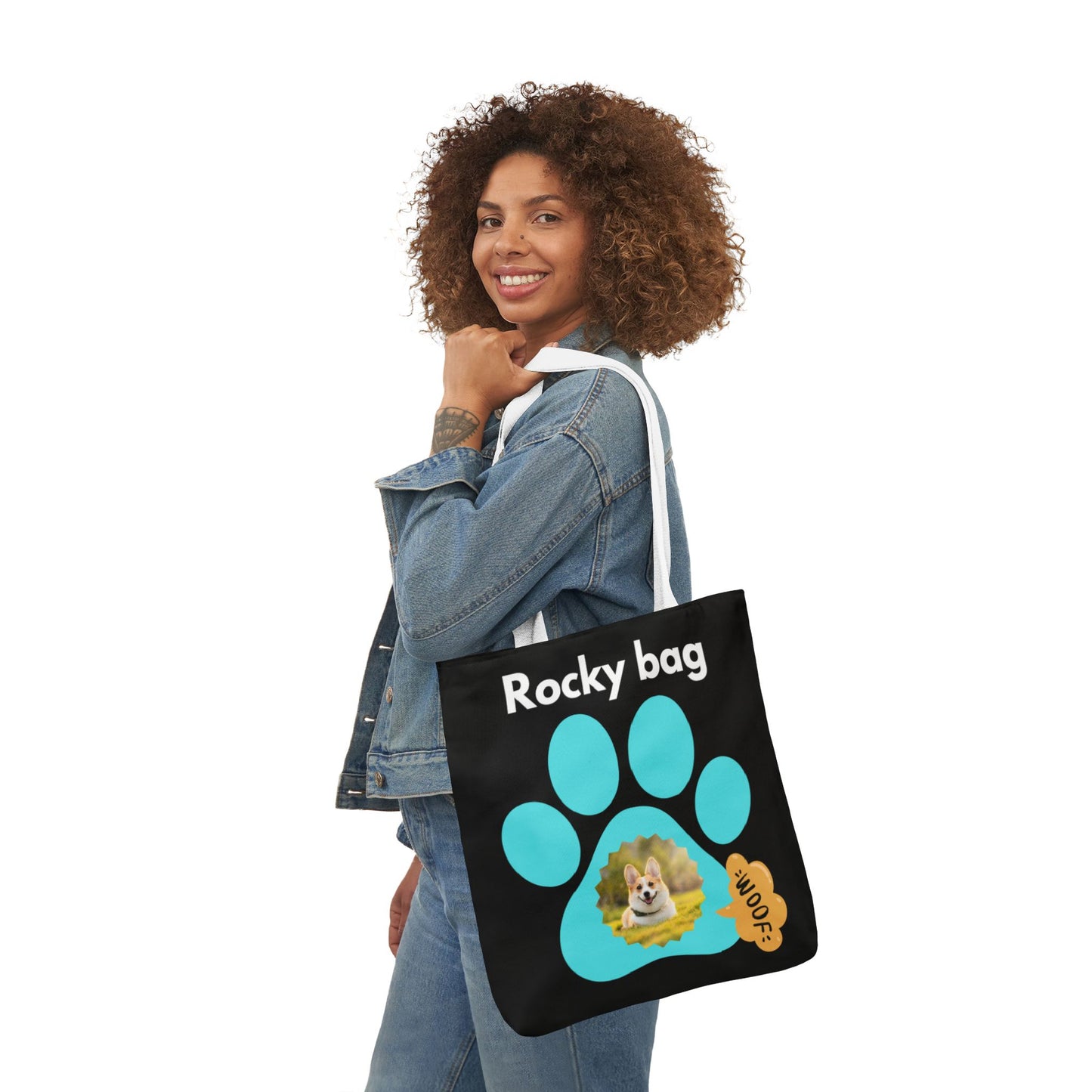 Black Personalized Dog lovers Tote Bag