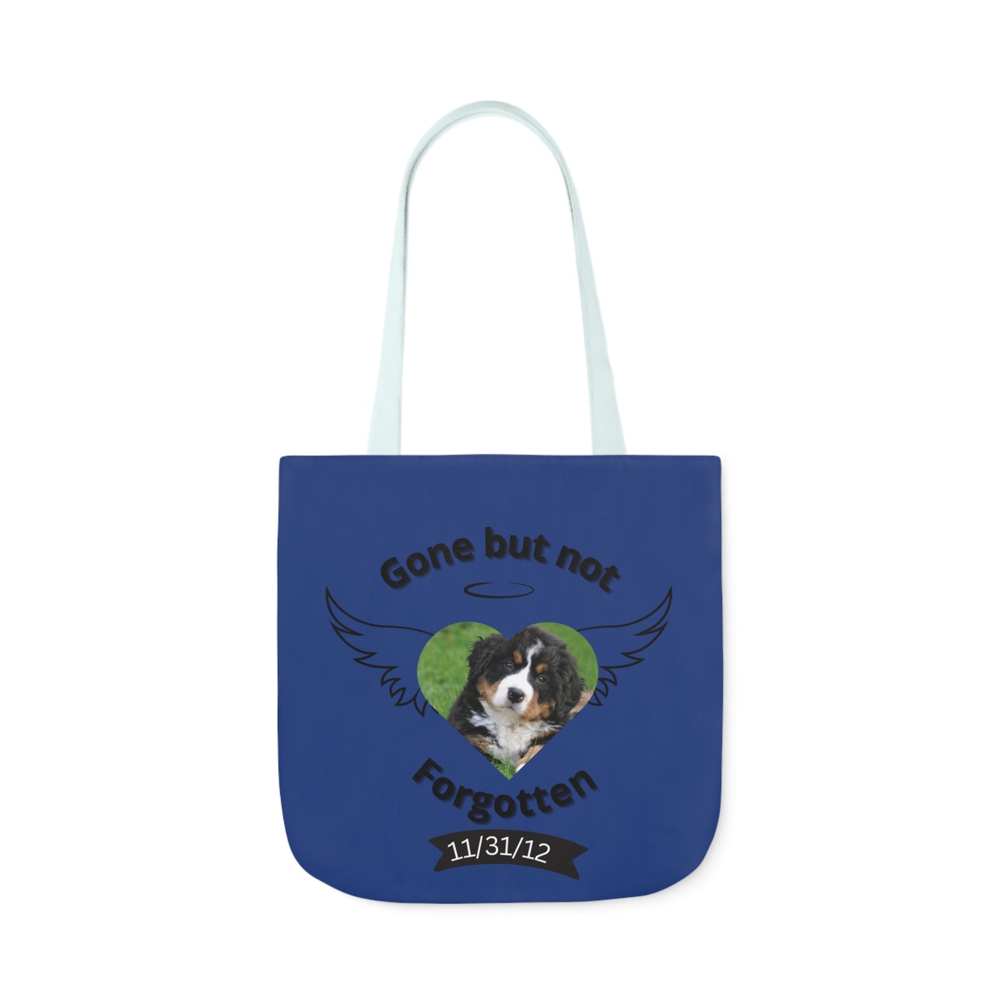 Blue Personalized Dog Memorial Tote Bag