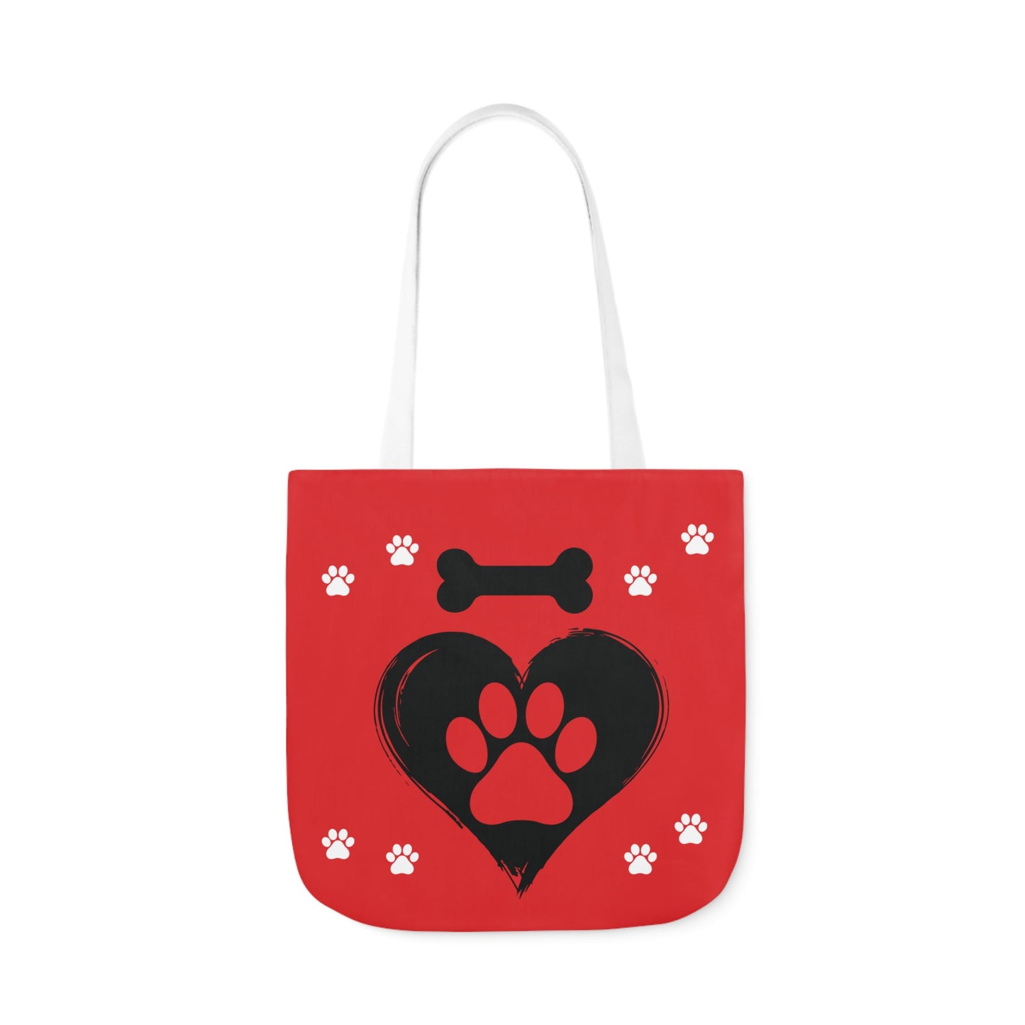 Red and Black Personalized Dog Canvas Tote Bag