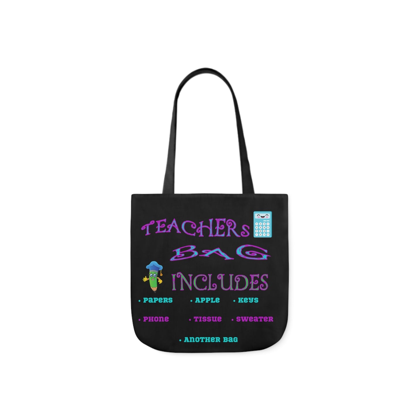 Teachers Canvas Tote Bag, 5-Color Straps