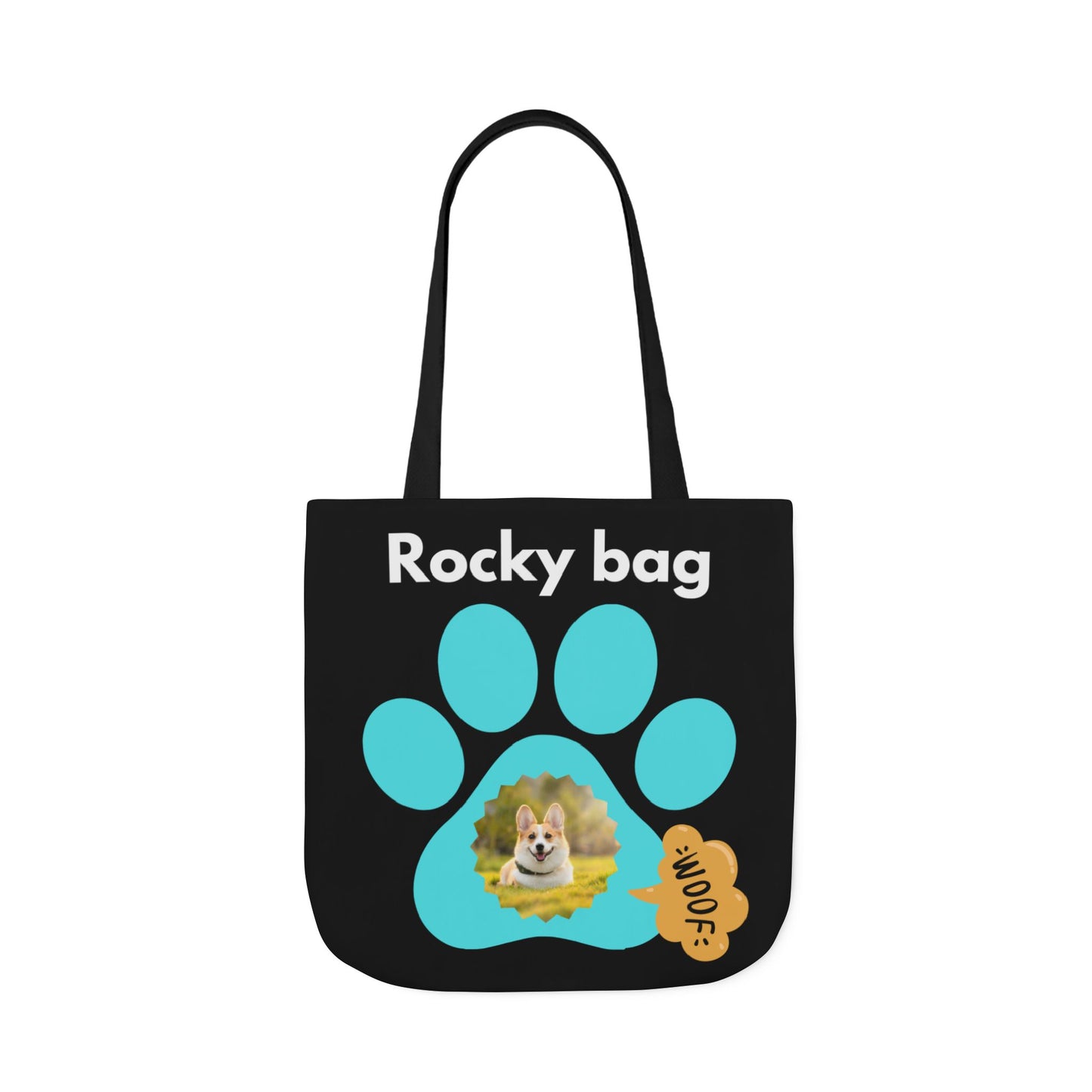 Black Personalized Dog lovers Tote Bag