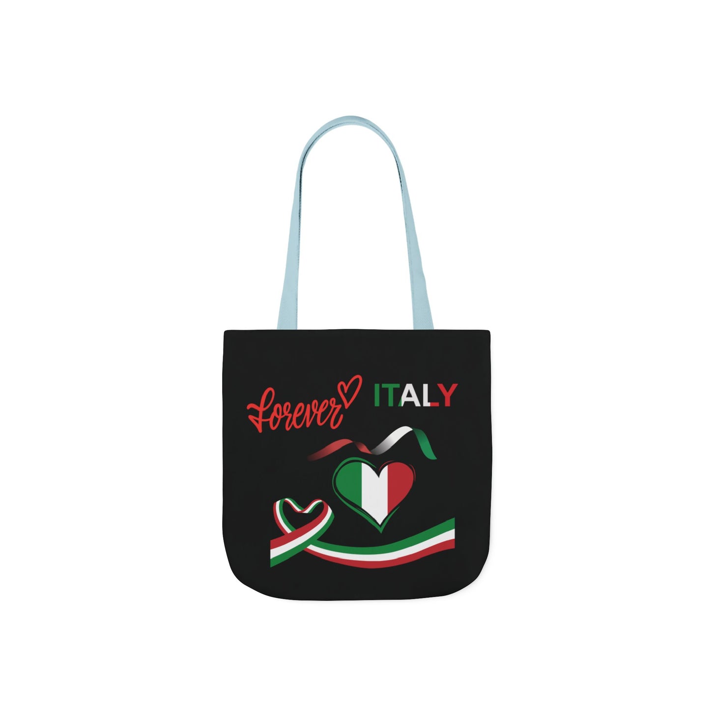 Black Canvas Tote Bag - Italy Theme