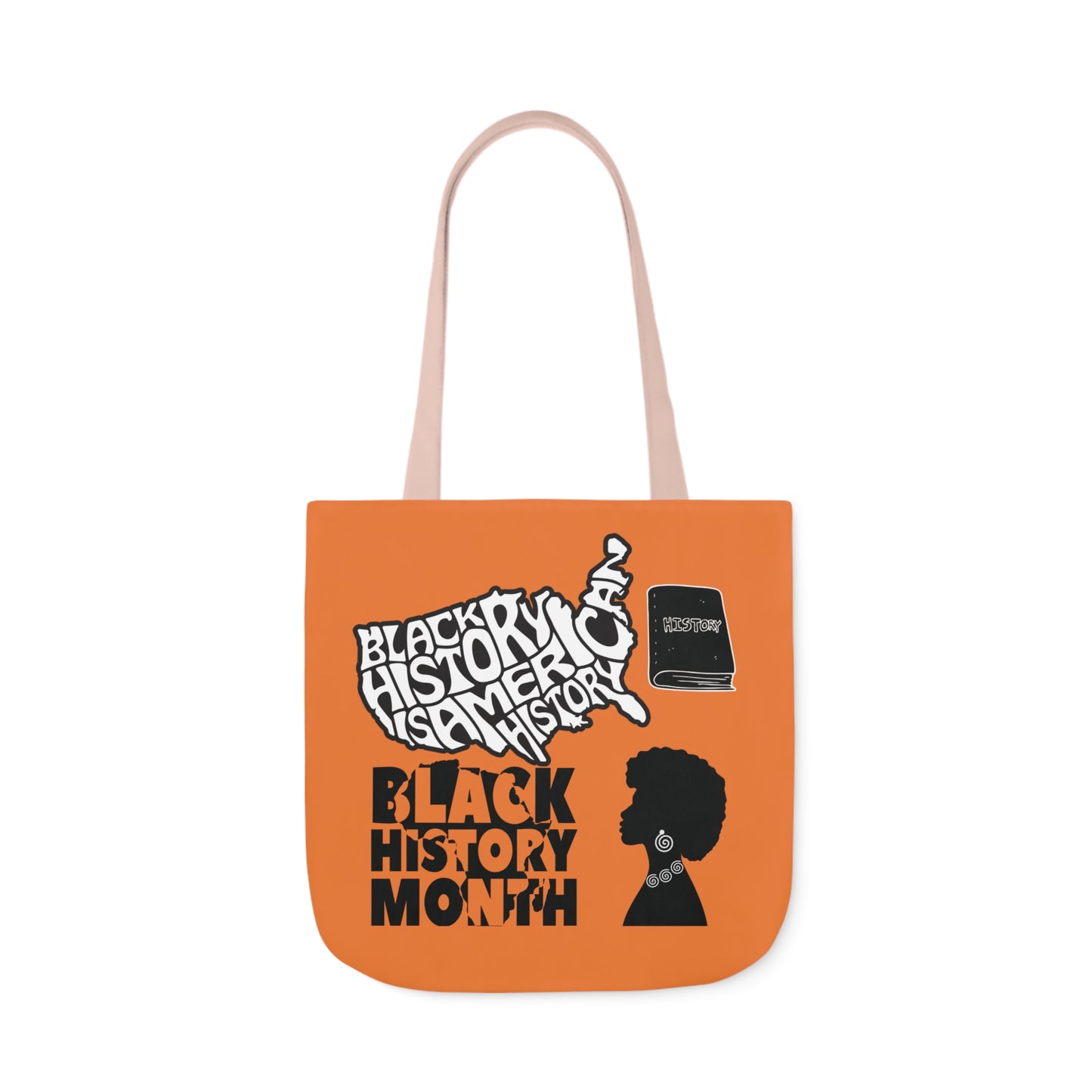 Orange Black History Canvas Tote Bag