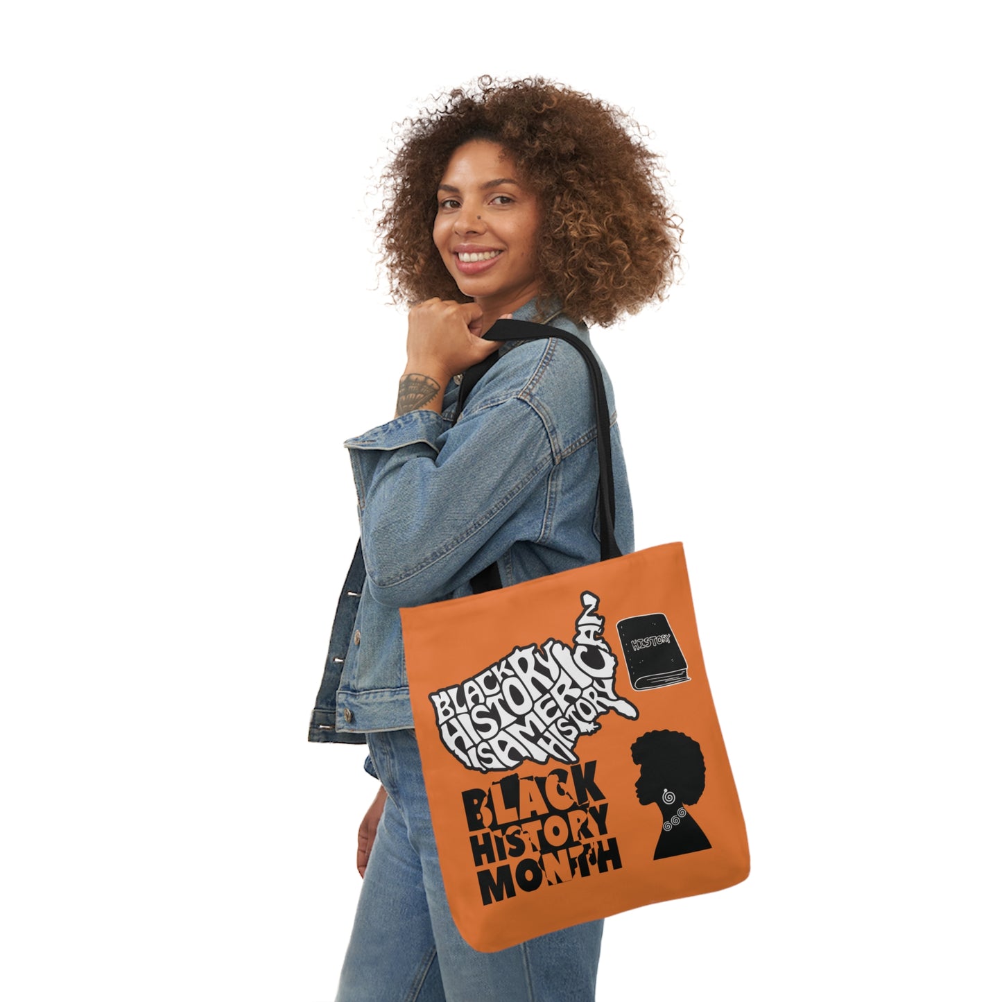 Orange Black History Canvas Tote Bag