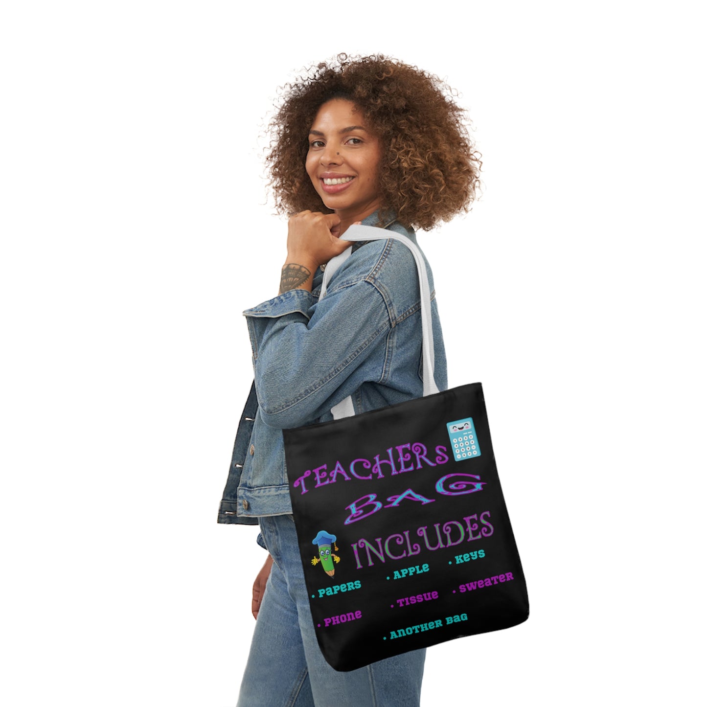 Teachers Canvas Tote Bag, 5-Color Straps