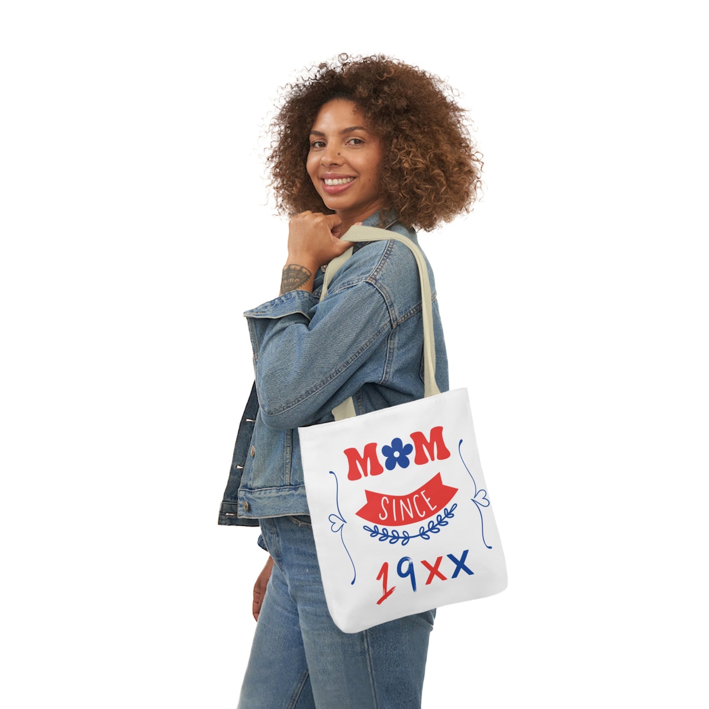 Mom White Canvas Tote Bag