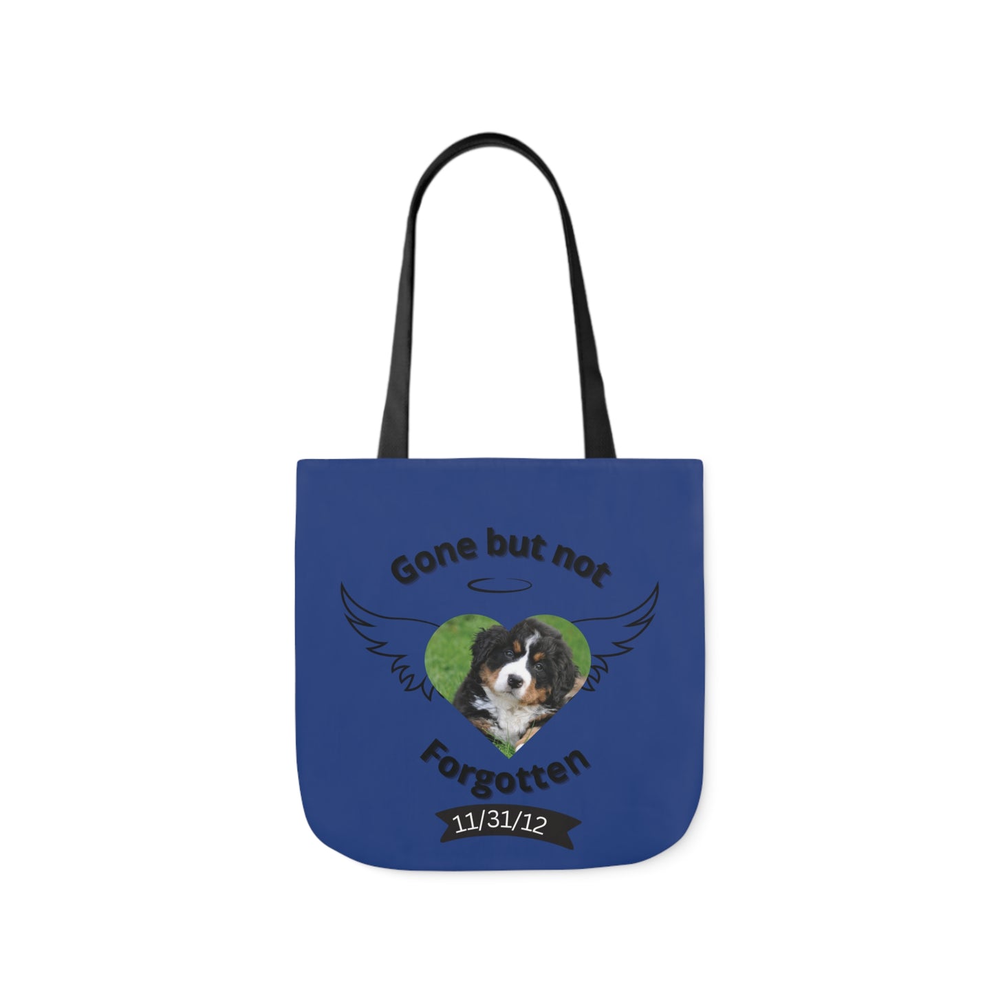 Blue Personalized Dog Memorial Tote Bag