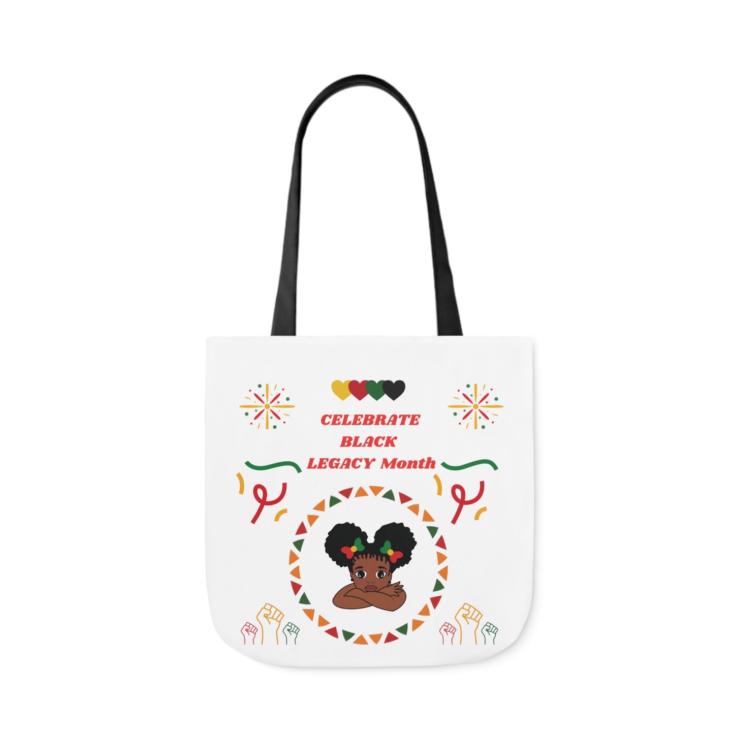White Graphic Canvas Tote Bag