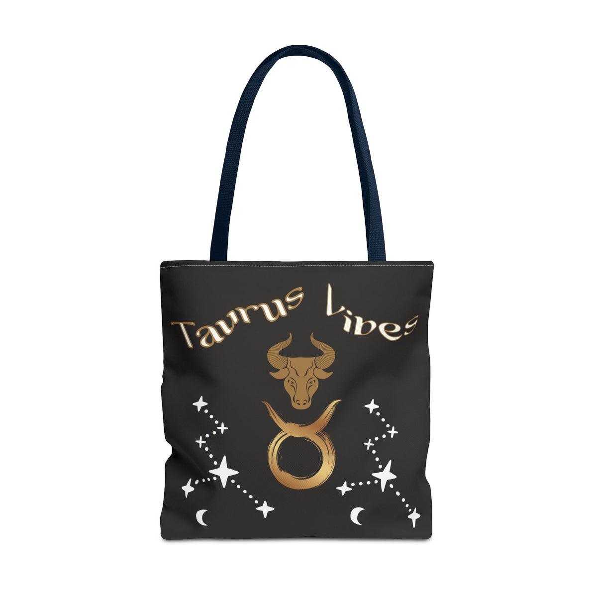 Personalized Taurus Vibes' Zodiac Canvas Tote Bag with Birth Year & Initials
