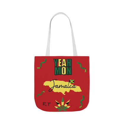 Personalized D.O.B & Initial Jamaica Theme Canvas Tote Bag