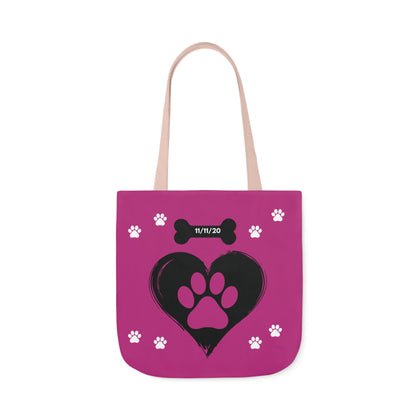 Pink Personalized Dog Canvas Tote Bag